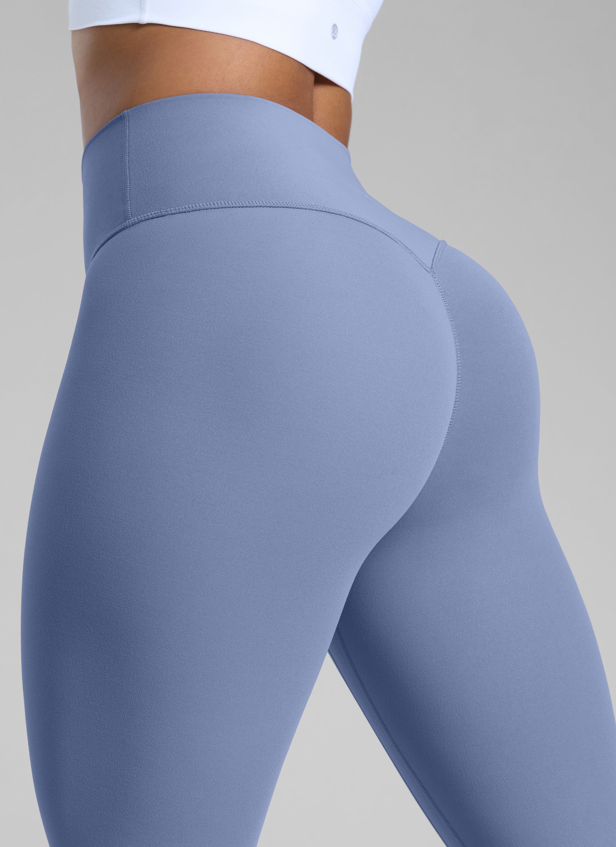 CRZ YOGA Legging Wanita dengan Potongan Tinggi " Butterlift " yang Menonjolkan Bokong, Tanpa Jahitan Depan, Warna Oasis Blue