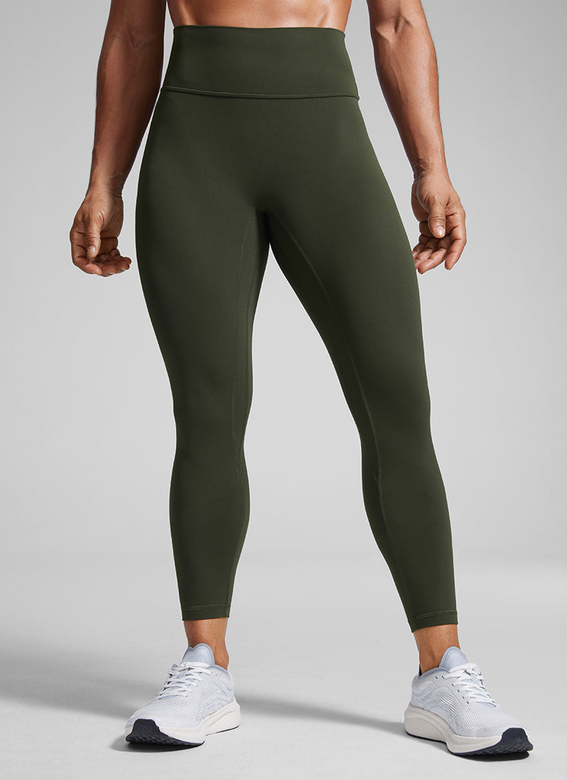 CRZ YOGA Legging Wanita dengan Potongan Tinggi dan Efek Scrunch Butt, Tanpa Jahitan Depan, Warna Hijau Zaitun, Model " Butterlift "