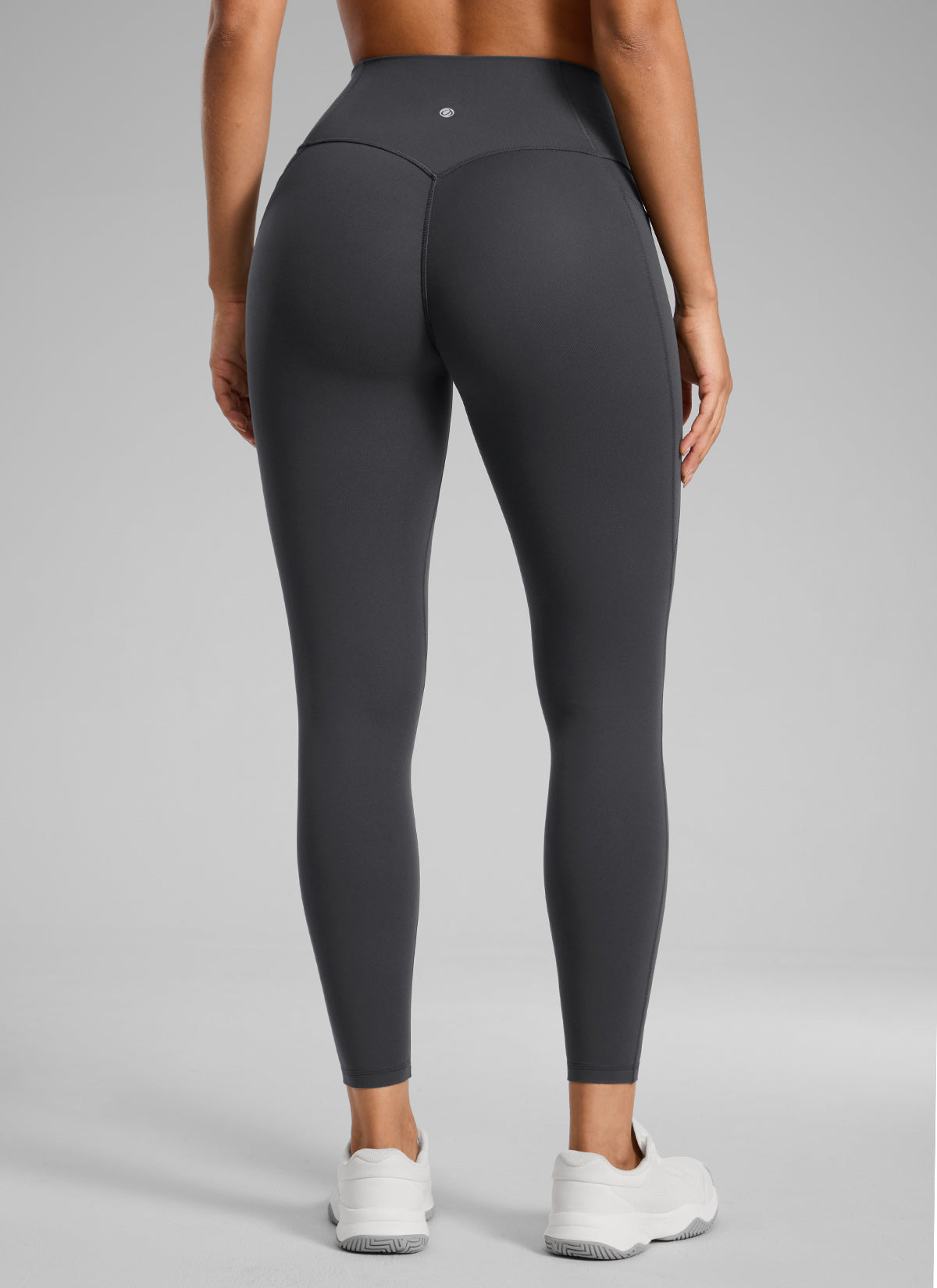 CRZ YOGA Legging Wanita dengan Pinggang Tinggi, Tanpa Jahitan Depan, dan Kantong, Model " Butterlift ", Warna Mysterious Grey
