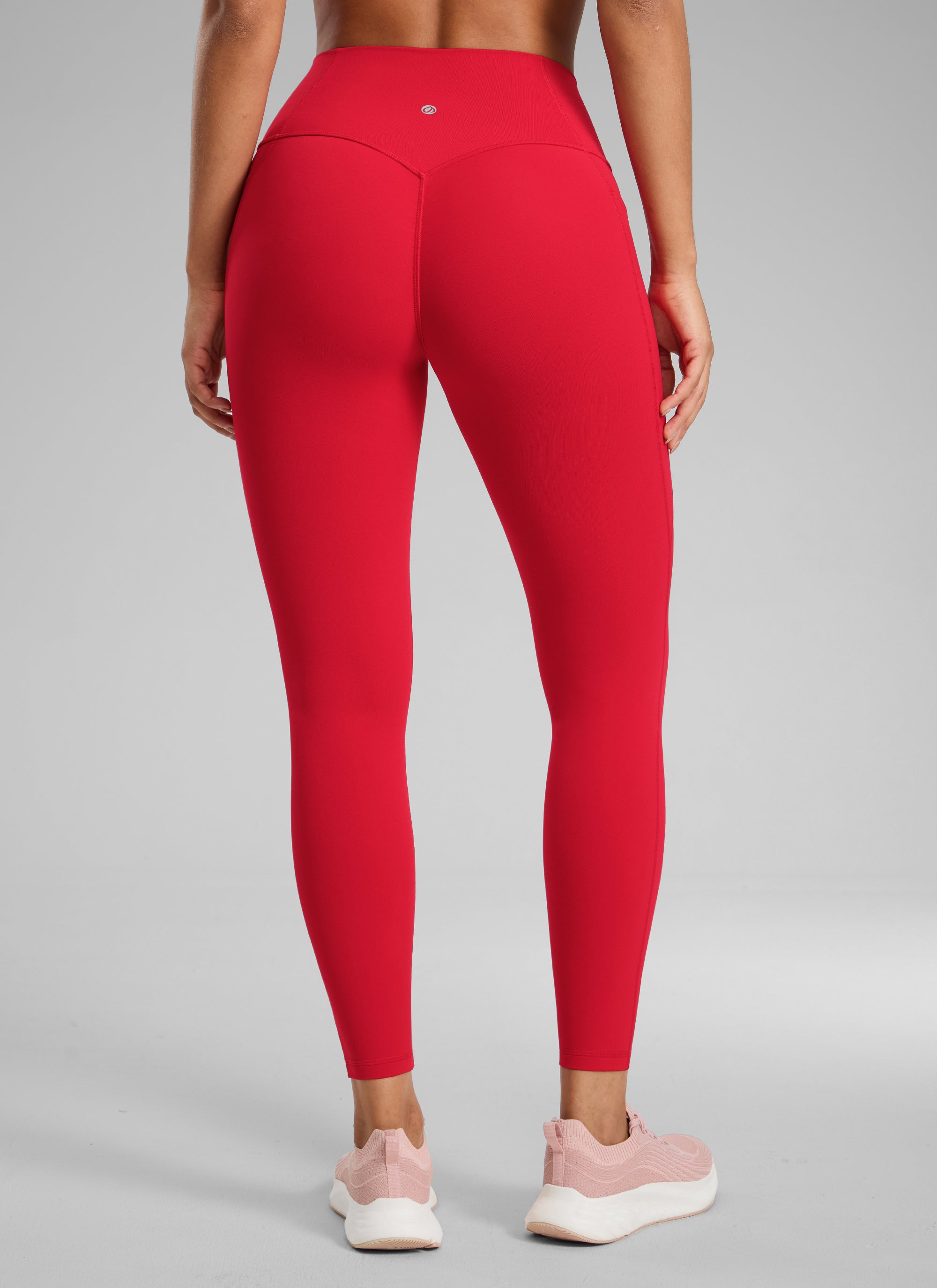 CRZ YOGA Legging Wanita dengan Pinggang Tinggi, Tanpa Jahitan Depan, dan Kantong, Model " Butterlift ", Warna Aurora Red