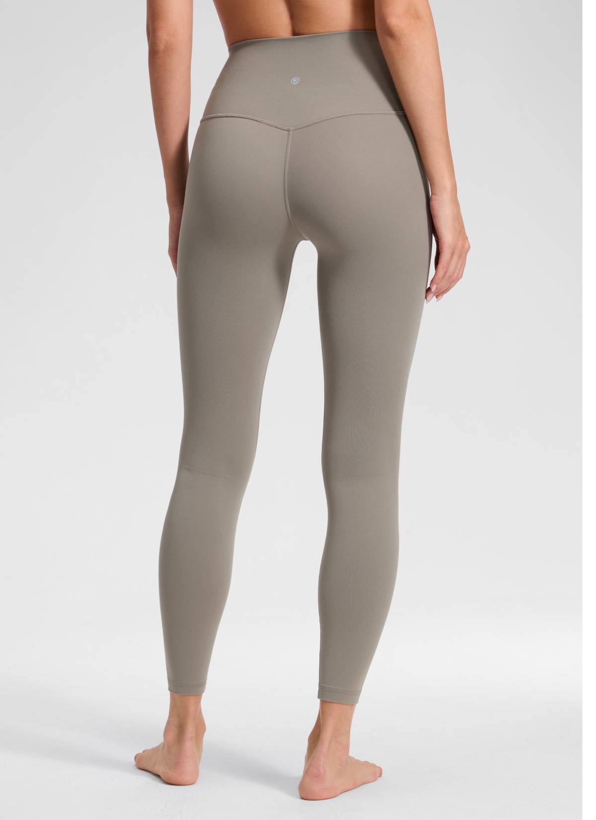 CRZ YOGA Legging Yoga Wanita dengan Pinggang Tinggi dan Tanpa Jahitan Depan, Model " Butterluxe ", Panjang 25 inci, Warna Abu-abu Hangat