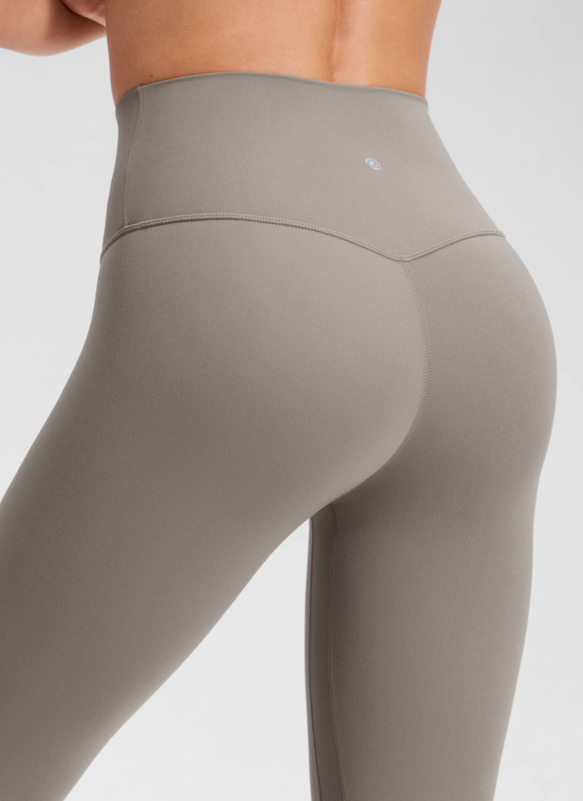 CRZ YOGA Legging Yoga Wanita dengan Pinggang Tinggi dan Tanpa Jahitan Depan, Model " Butterluxe ", Panjang 25 inci, Warna Abu-abu Hangat