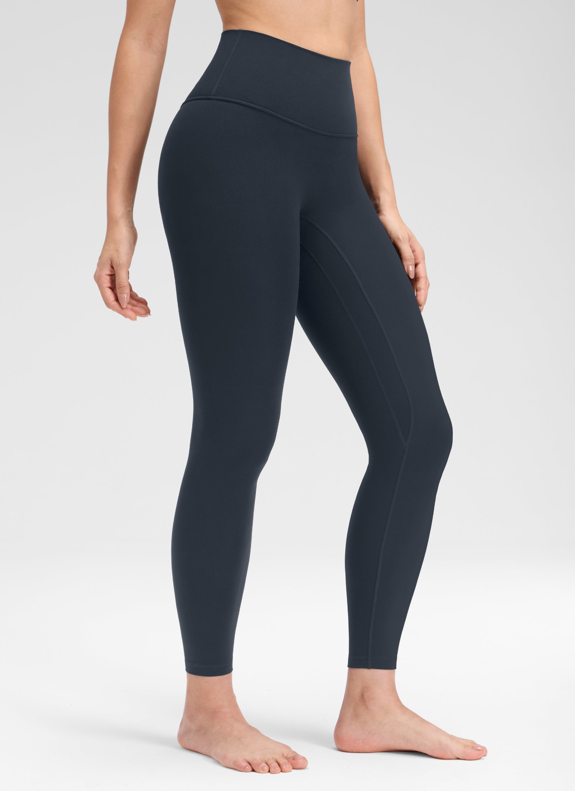 CRZ YOGA Legging Yoga Wanita " Butterluxe " dengan Pinggang Tinggi dan Tanpa Jahitan Depan, Panjang 25 inci, Warna True Navy