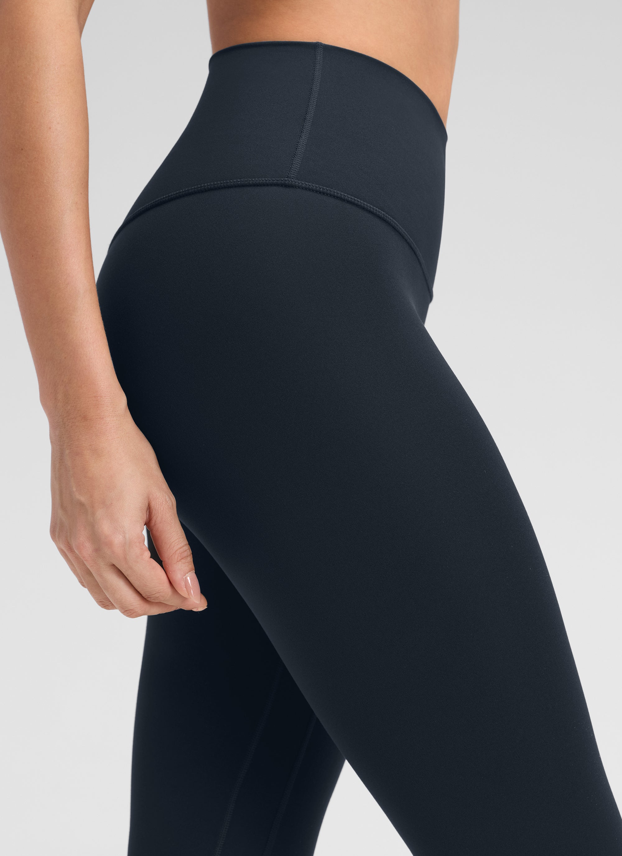 CRZ YOGA Legging Yoga Wanita " Butterluxe " dengan Pinggang Tinggi dan Tanpa Jahitan Depan, Panjang 25 inci, Warna True Navy