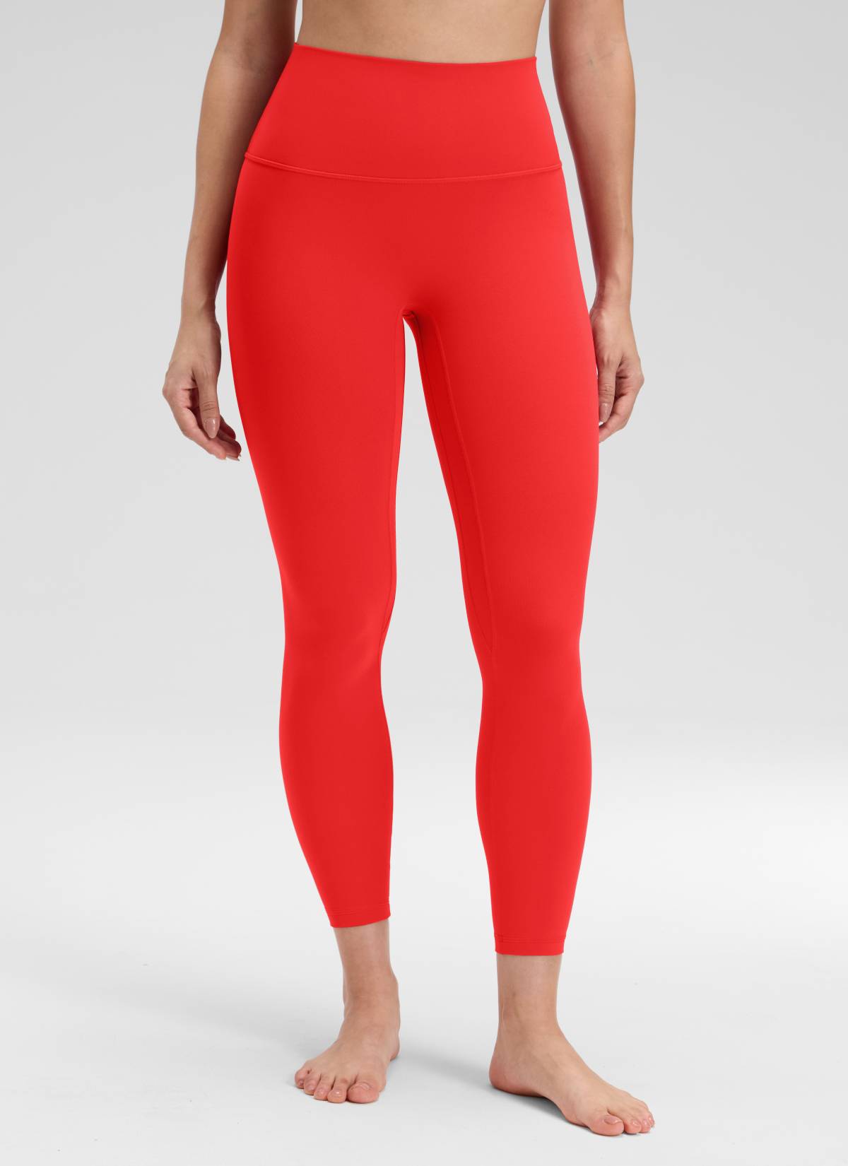 CRZ YOGA Legging Yoga Wanita Model " Butterluxe " dengan Pinggang Tinggi dan Tanpa Jahitan Depan, Panjang 25 inci, Warna Merah Tua