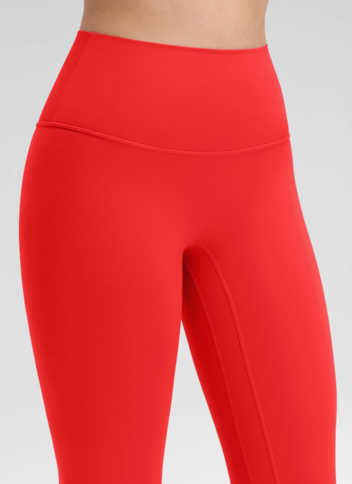 CRZ YOGA Legging Yoga Wanita Model " Butterluxe " dengan Pinggang Tinggi dan Tanpa Jahitan Depan, Panjang 25 inci, Warna Merah Tua