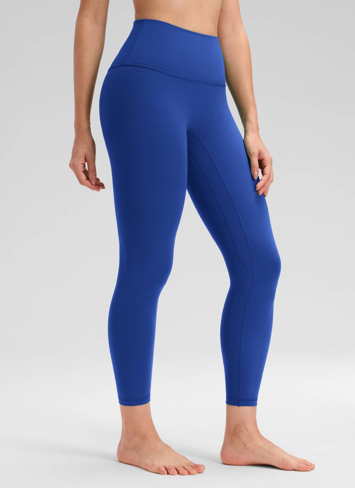 CRZ YOGA Legging Yoga Wanita Model " Butterluxe " dengan Pinggang Tinggi dan Tanpa Jahitan Depan, Panjang 25 inci, Motif Gelombang, Warna Biru