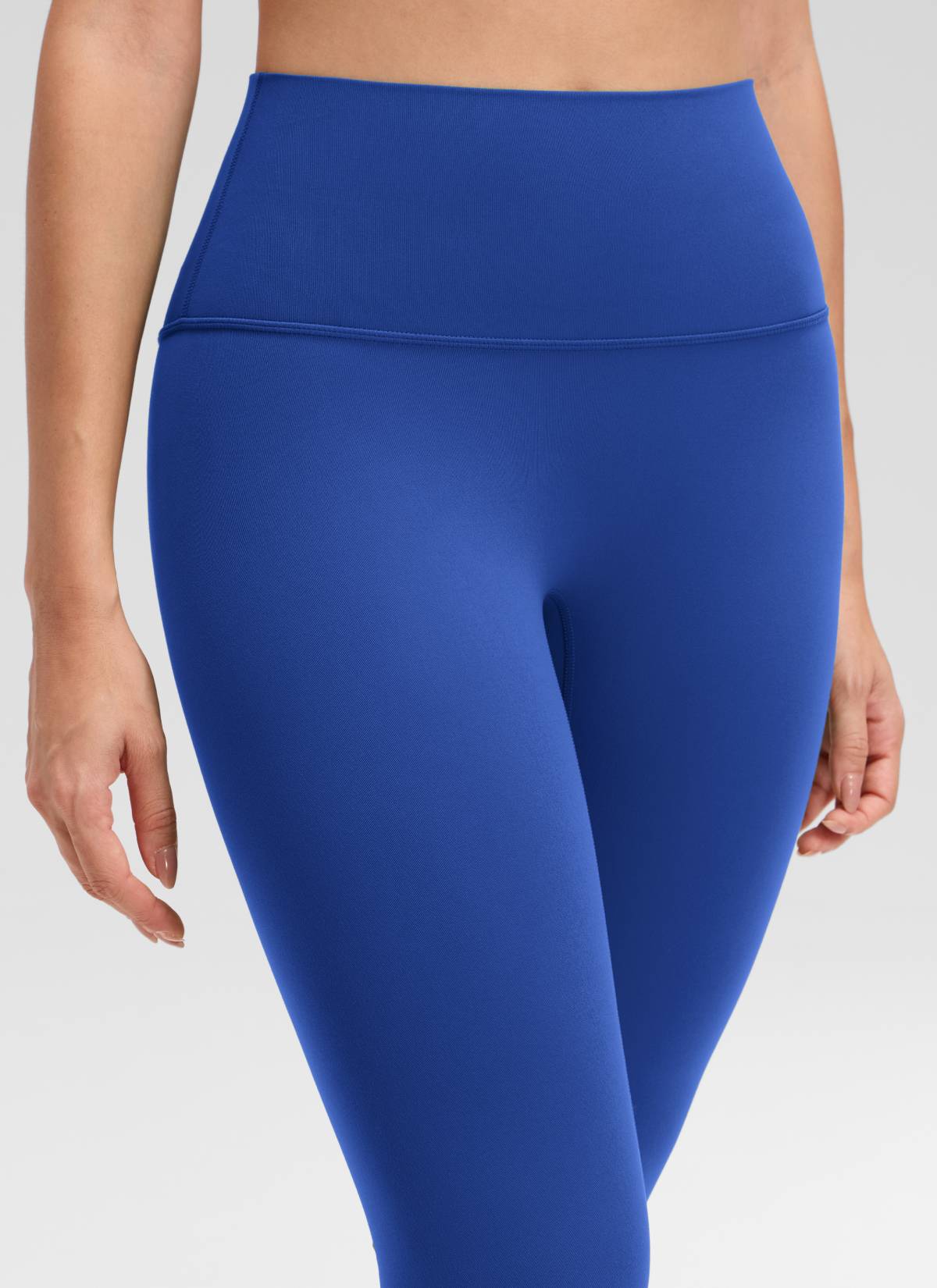 CRZ YOGA Legging Yoga Wanita Model " Butterluxe " dengan Pinggang Tinggi dan Tanpa Jahitan Depan, Panjang 25 inci, Motif Gelombang, Warna Biru