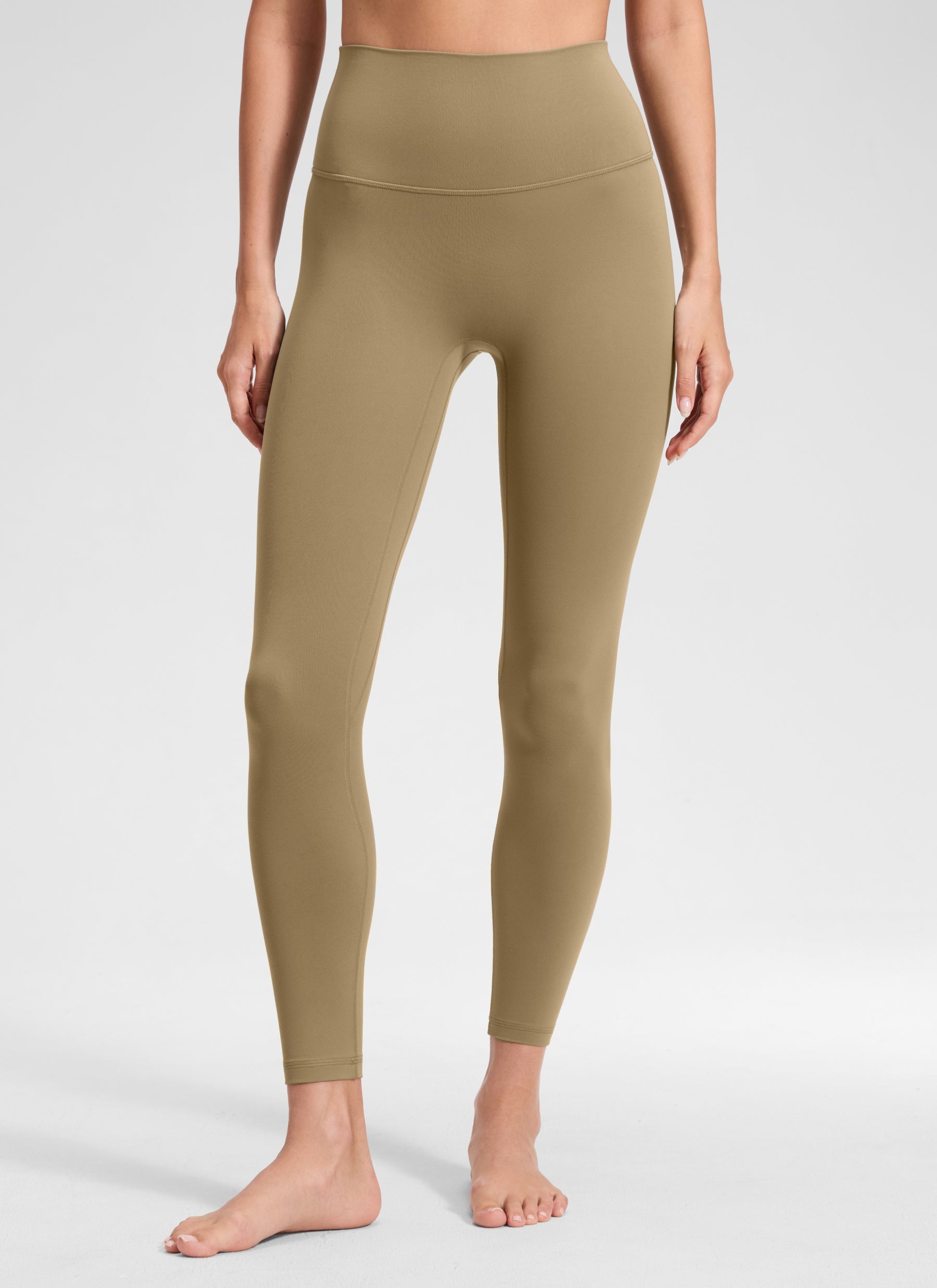 CRZ YOGA Legging Yoga Wanita Model " Butterluxe " dengan Pinggang Tinggi dan Tanpa Jahitan Depan, Panjang 25 inci, Warna Soul Brown