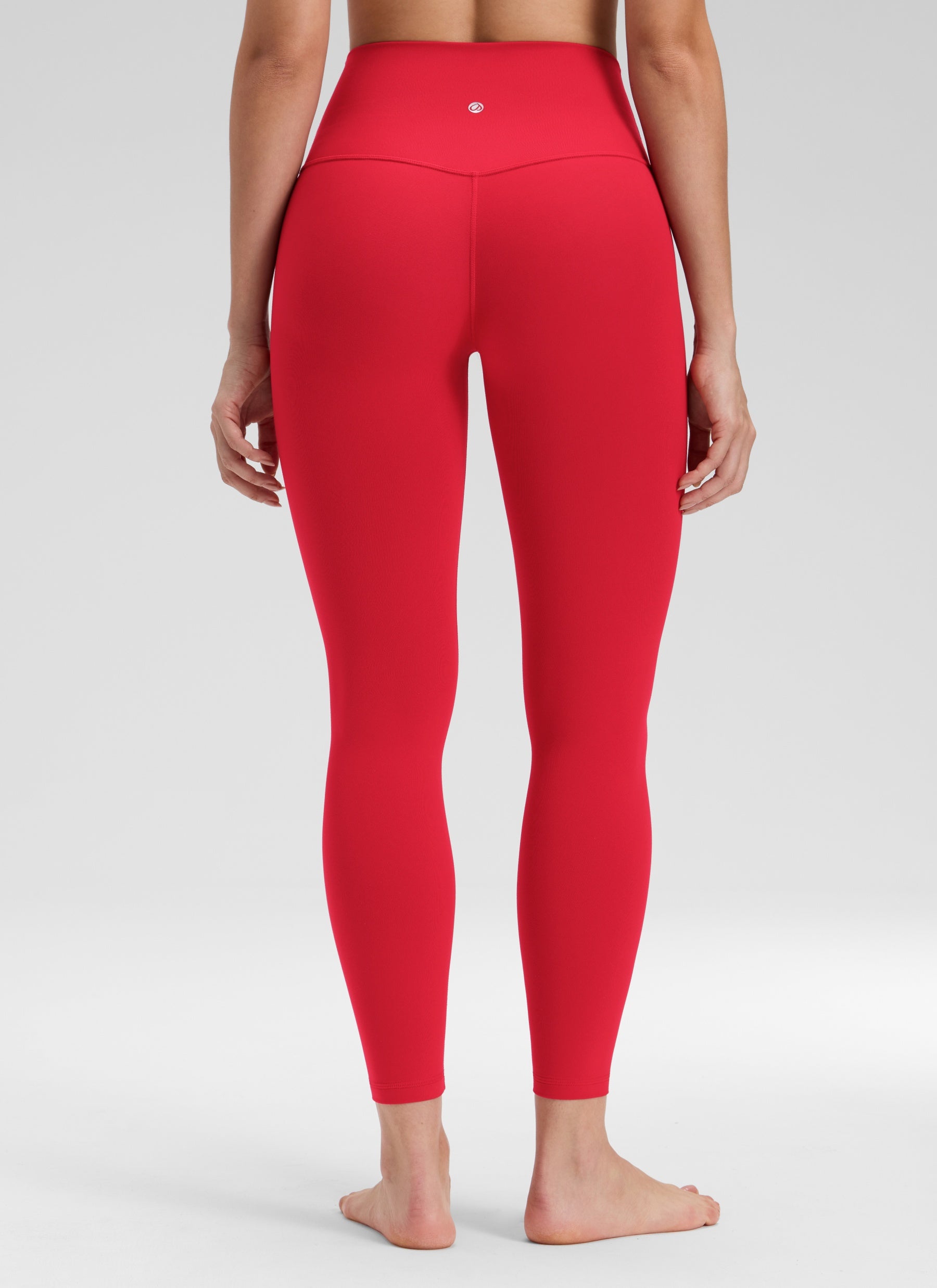 CRZ YOGA Legging Yoga Wanita Model " Butterluxe " dengan Pinggang Tinggi dan Tanpa Jahitan Depan, Panjang 25 inci, Warna Merah Lipstik