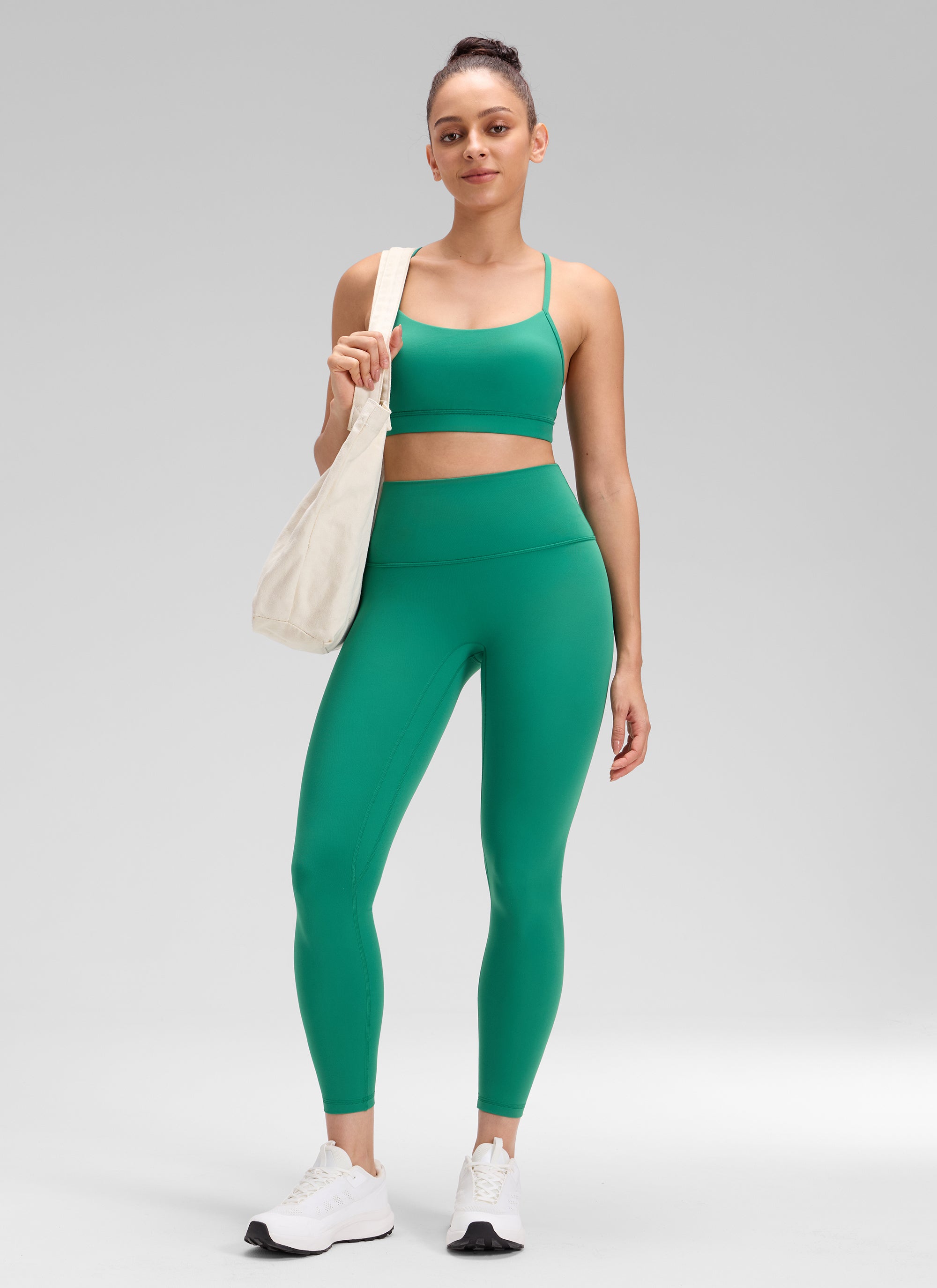 CRZ YOGA Legging Yoga Wanita " Butterluxe " dengan Pinggang Tinggi dan Tanpa Jahitan Depan, Panjang 25 inci, Warna Cascadia Green