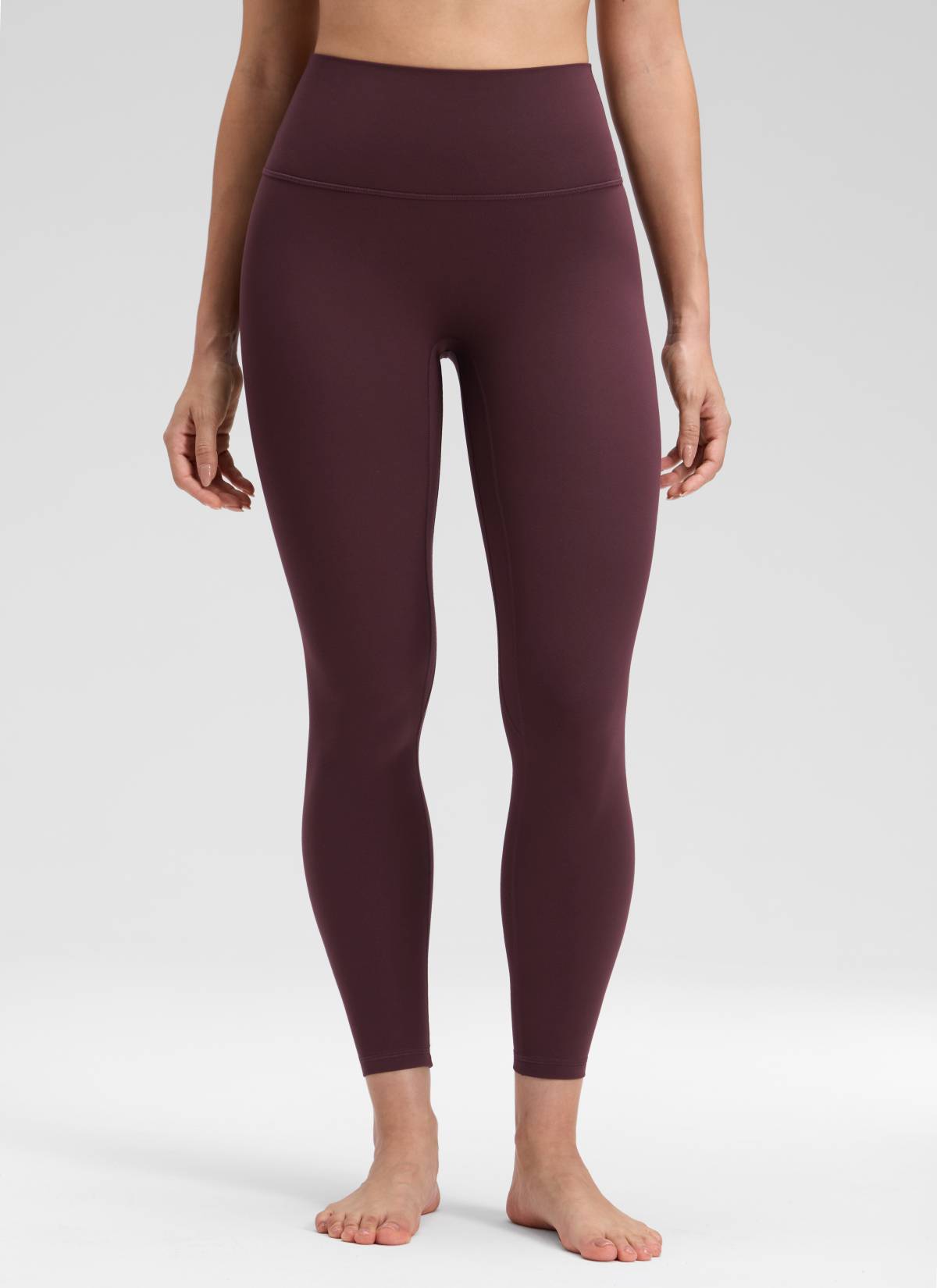 CRZ YOGA Legging Yoga Wanita " Butterluxe " dengan Pinggang Tinggi dan Tanpa Jahitan Depan, Panjang 25 inci, Warna Ripe Plum