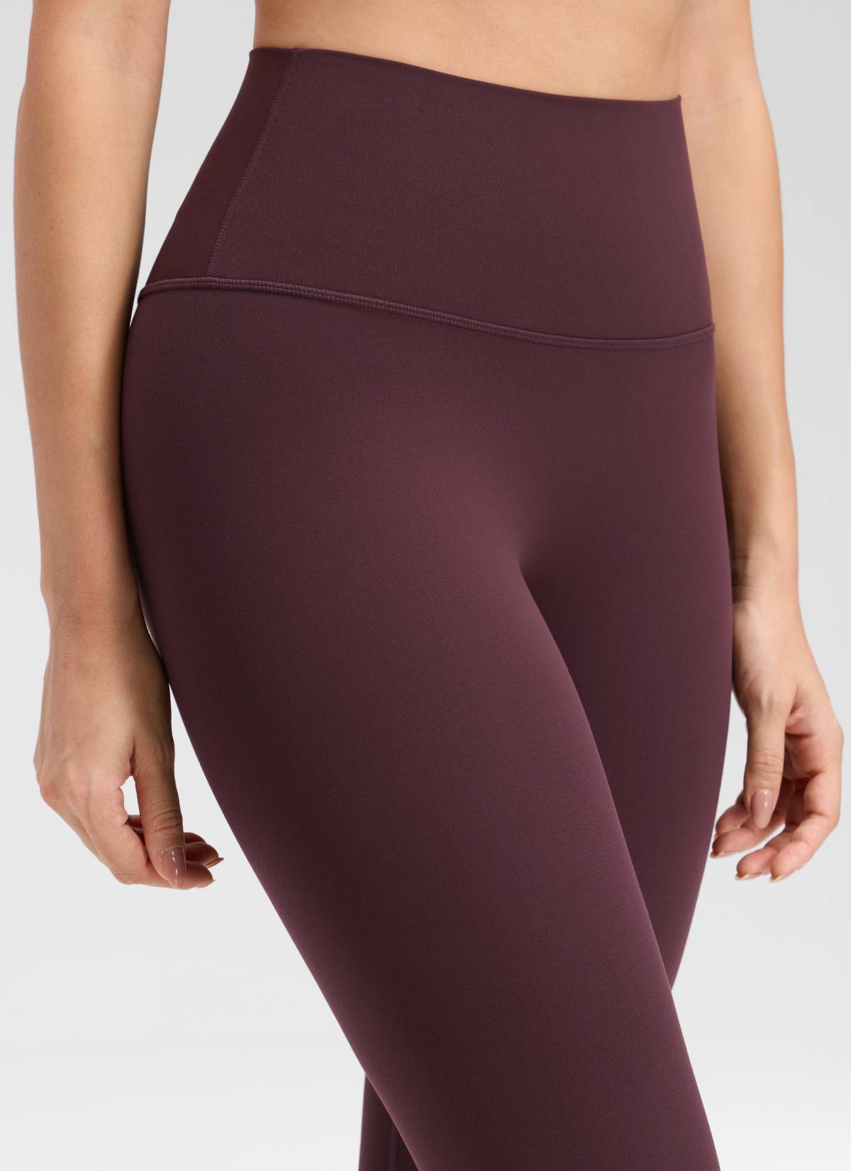 CRZ YOGA Legging Yoga Wanita " Butterluxe " dengan Pinggang Tinggi dan Tanpa Jahitan Depan, Panjang 25 inci, Warna Ripe Plum