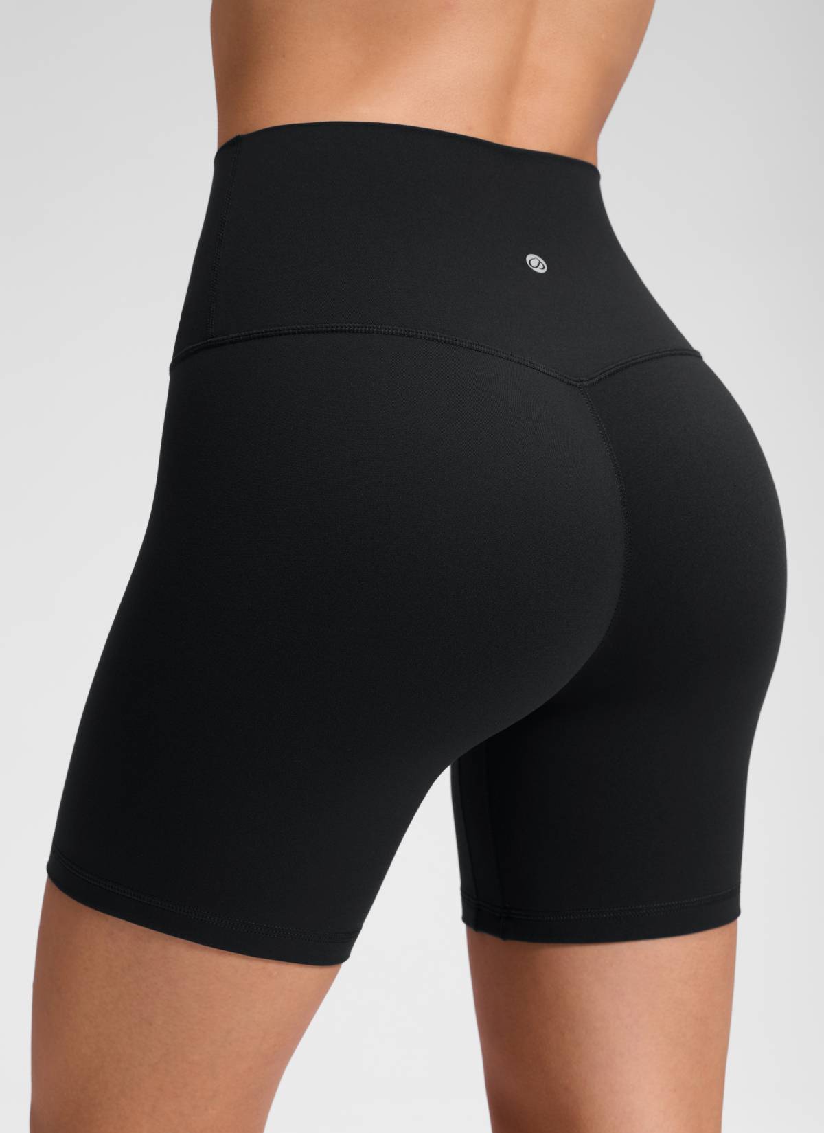 CRZ YOGA Celana Pendek Yoga Wanita " Butterluxe " dengan Pinggang Tinggi dan Tanpa Jahitan Depan, Ukuran 6