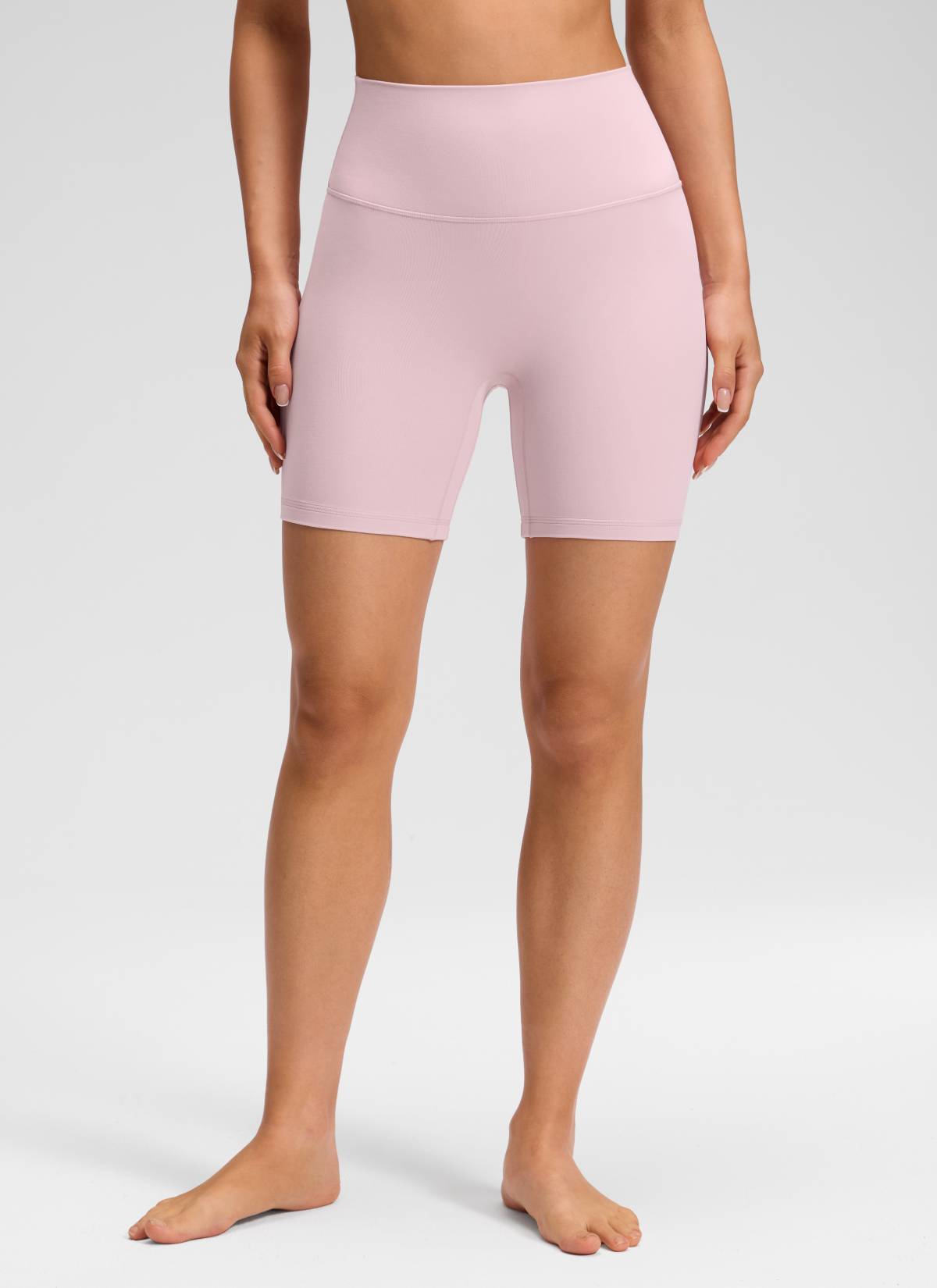 CRZ YOGA Celana Pendek Yoga Wanita " Butterluxe " dengan Pinggang Tinggi dan Tanpa Jahitan Depan, Ukuran 6