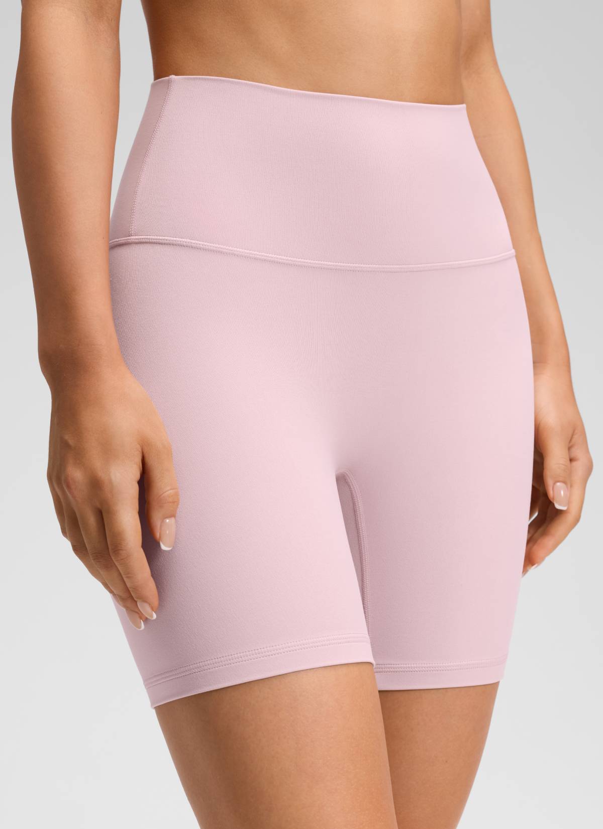 CRZ YOGA Celana Pendek Yoga Wanita " Butterluxe " dengan Pinggang Tinggi dan Tanpa Jahitan Depan, Ukuran 6