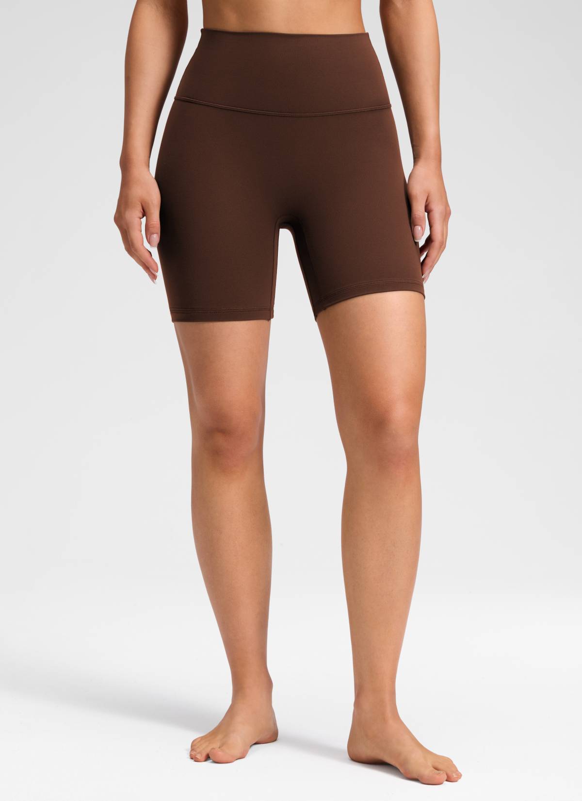 CRZ YOGA Celana Pendek Yoga Wanita " Butterluxe " dengan Pinggang Tinggi dan Tanpa Jahitan Depan, Ukuran 6