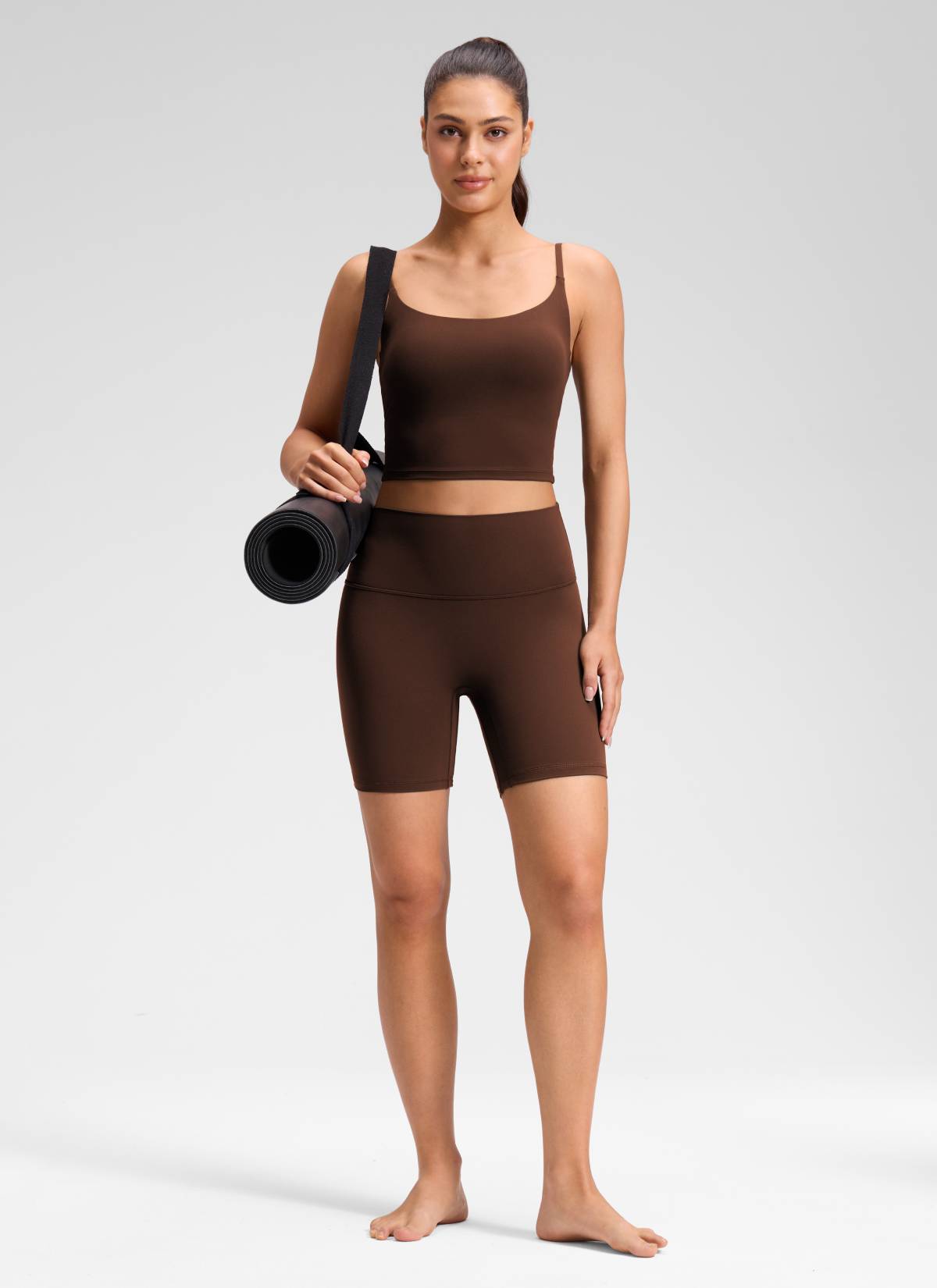CRZ YOGA Celana Pendek Yoga Wanita " Butterluxe " dengan Pinggang Tinggi dan Tanpa Jahitan Depan, Ukuran 6