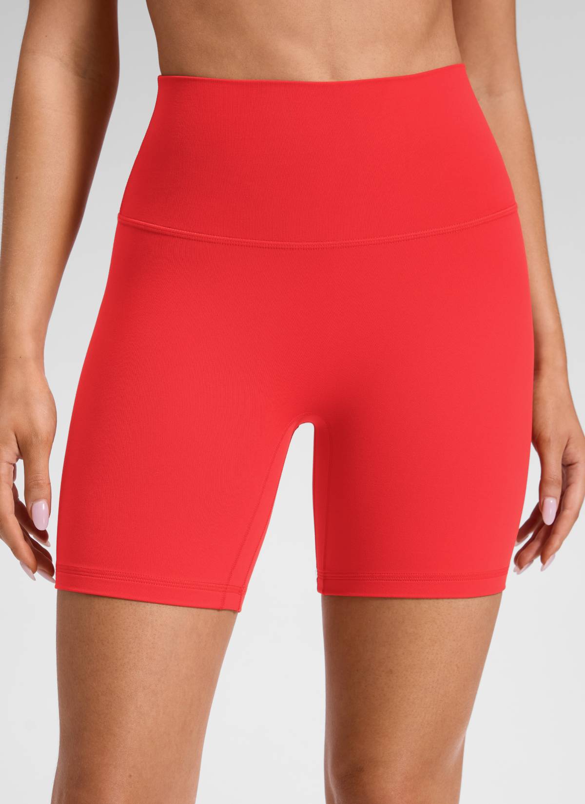 CRZ YOGA Celana Pendek Yoga Wanita " Butterluxe " dengan Pinggang Tinggi dan Tanpa Jahitan Depan, Ukuran 6