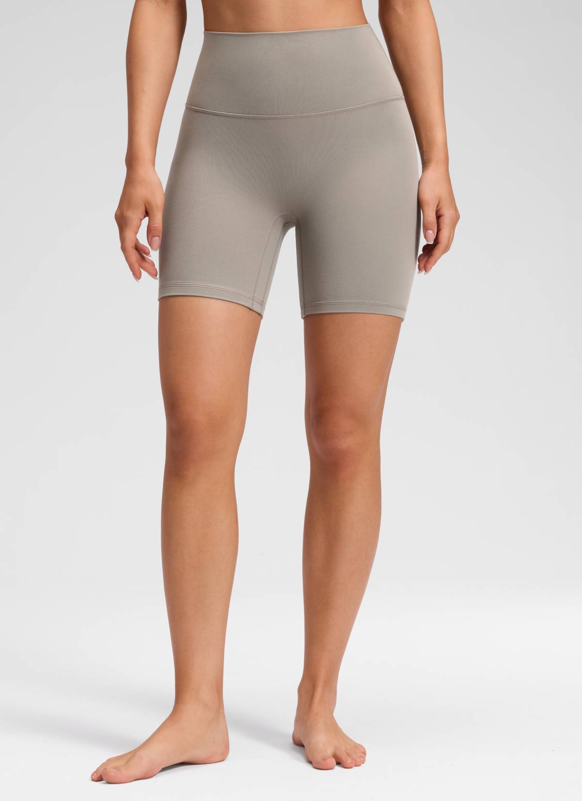 CRZ YOGA Celana Pendek Yoga Wanita " Butterluxe " dengan Pinggang Tinggi dan Tanpa Jahitan Depan, Ukuran 6