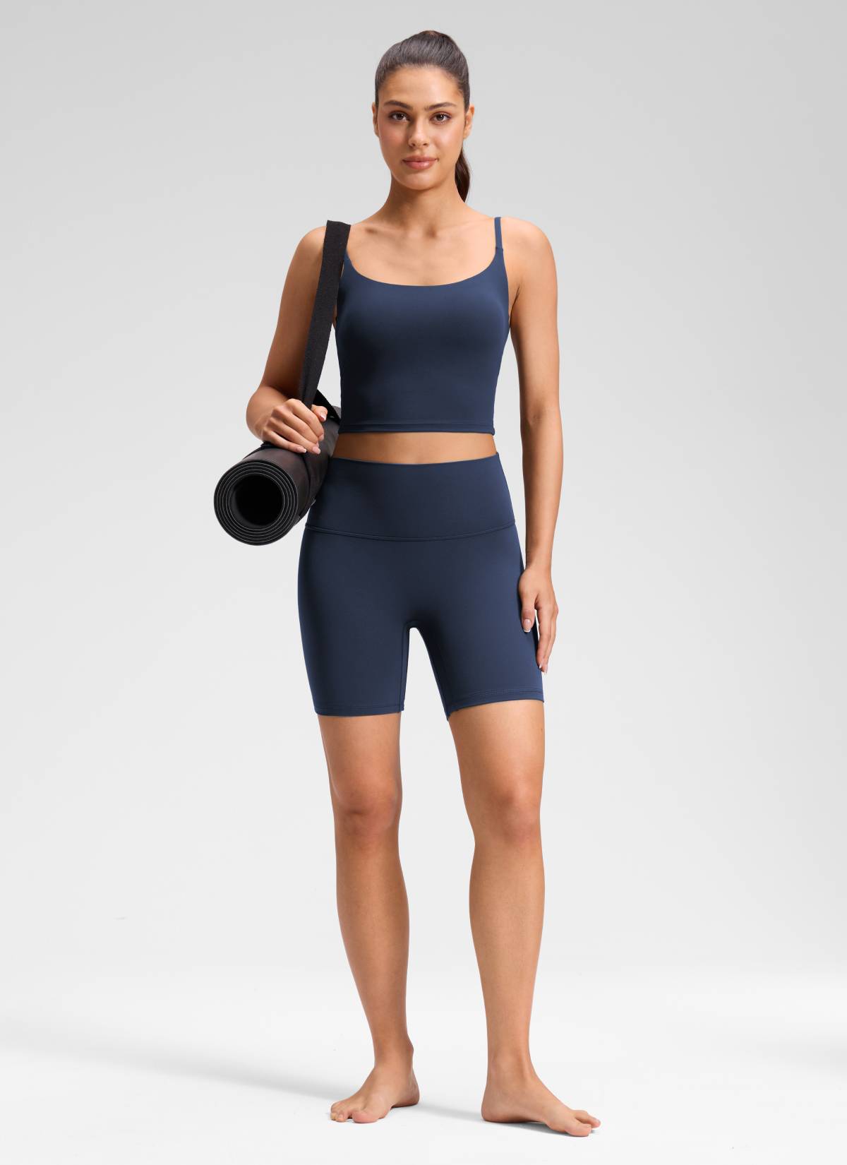 CRZ YOGA Celana Pendek Yoga Wanita " Butterluxe " dengan Pinggang Tinggi dan Tanpa Jahitan Depan, Ukuran 6