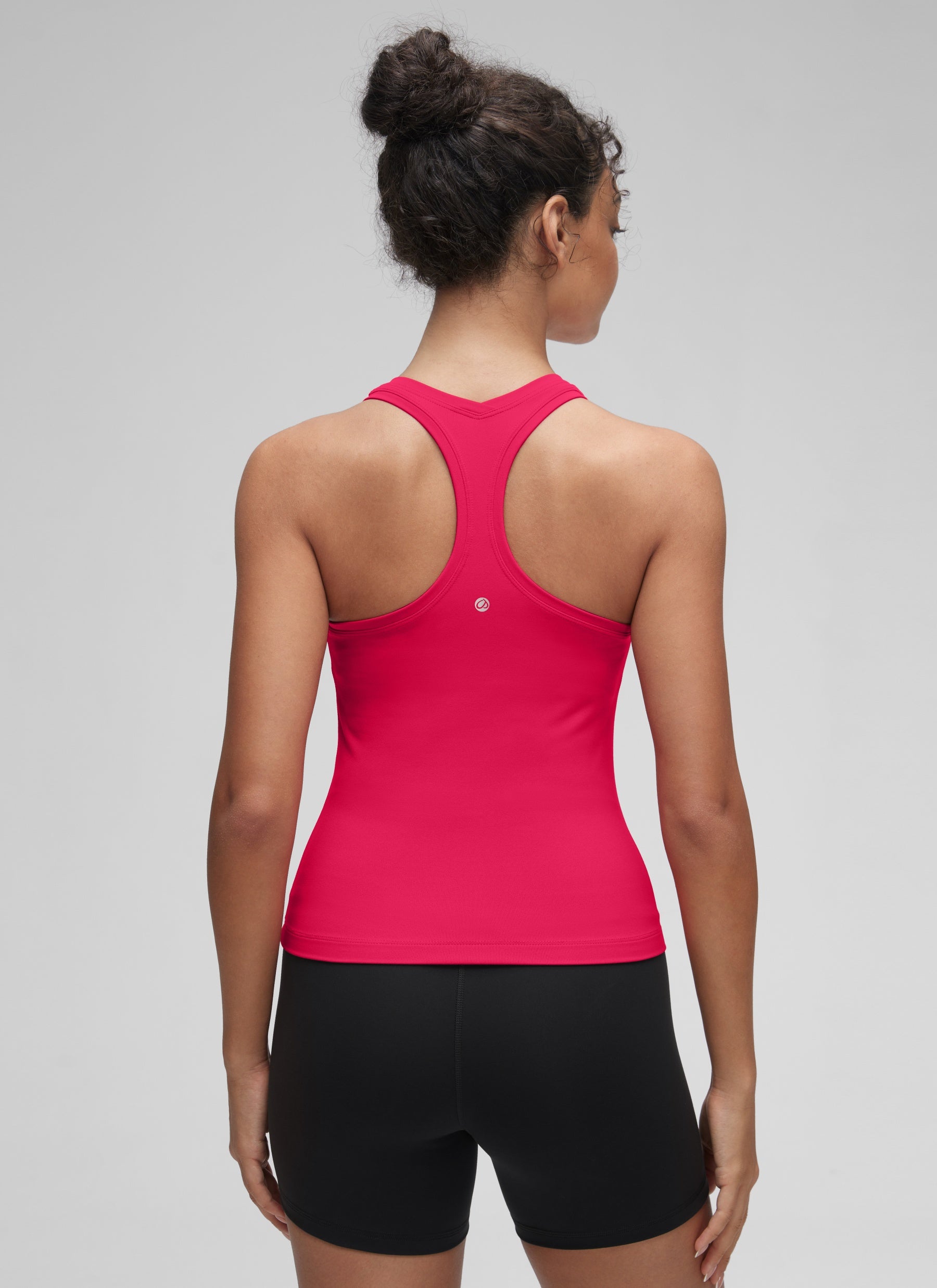 CRZ YOGA Women's Yoga Tight Fit Butterluxe Crewneck Tank Top Racerback Viva Magenta