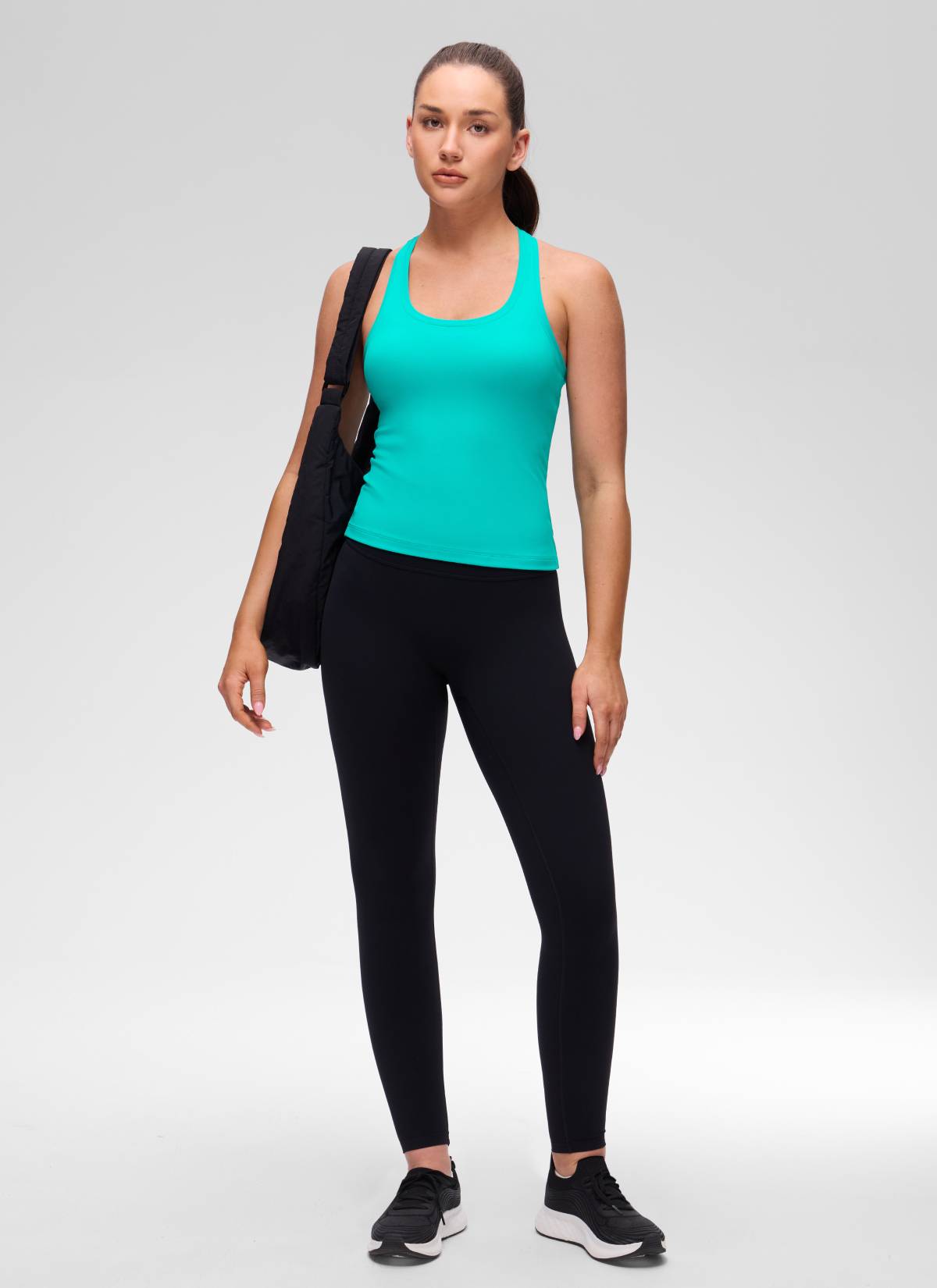 CRZ YOGA Women's Yoga Tight Fit Butterluxe Crewneck Tank Top Racerback Tropics Teal