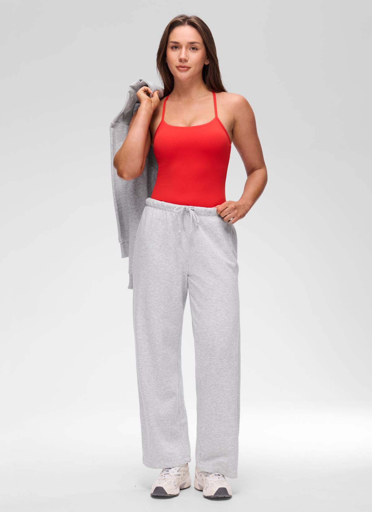 Butterluxe CRZ YOGA Pakaian Yoga Wanita Model Slim Fit dengan Bra Terintegrasi, Model Tank Top dengan Punggung Y, Warna Merah Tua