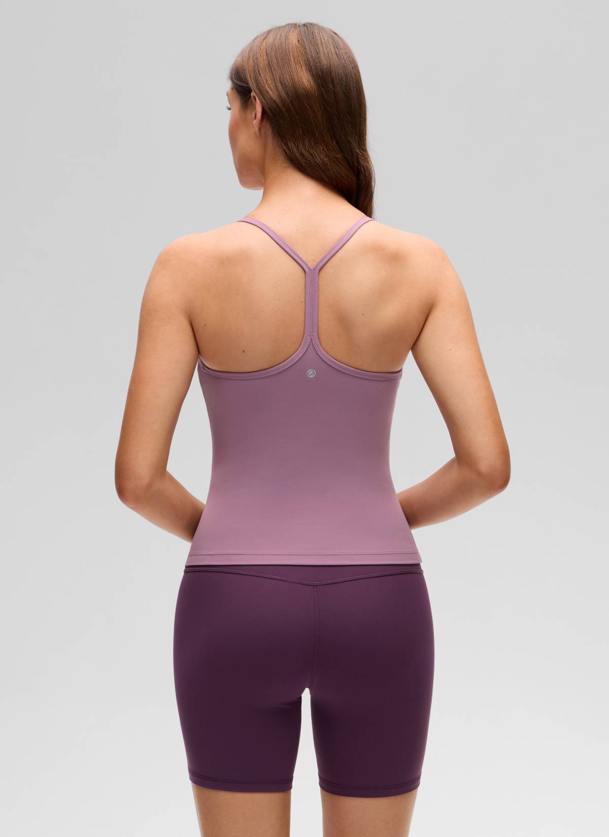 Butterluxe CRZ YOGA Pakaian Yoga Wanita Model Slim Fit dengan Bra Terintegrasi, Model Tank Top dengan Punggung Berbentuk Y, Warna Lavender Muda