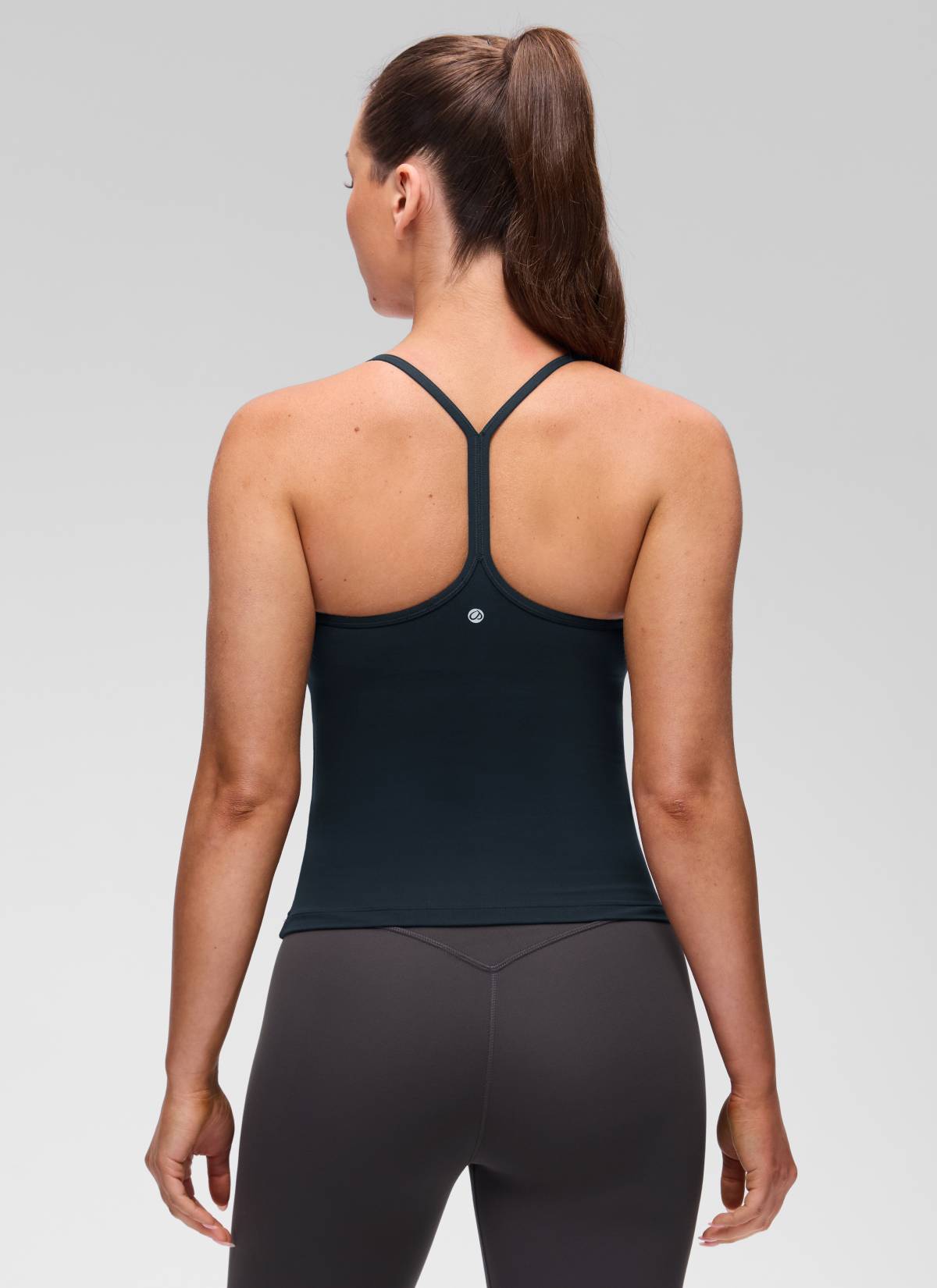 Butterluxe CRZ YOGA Kaos Tanktop Yoga Wanita Model Slim Fit dengan Bra Terintegrasi, Model Y Back, Warna True Navy