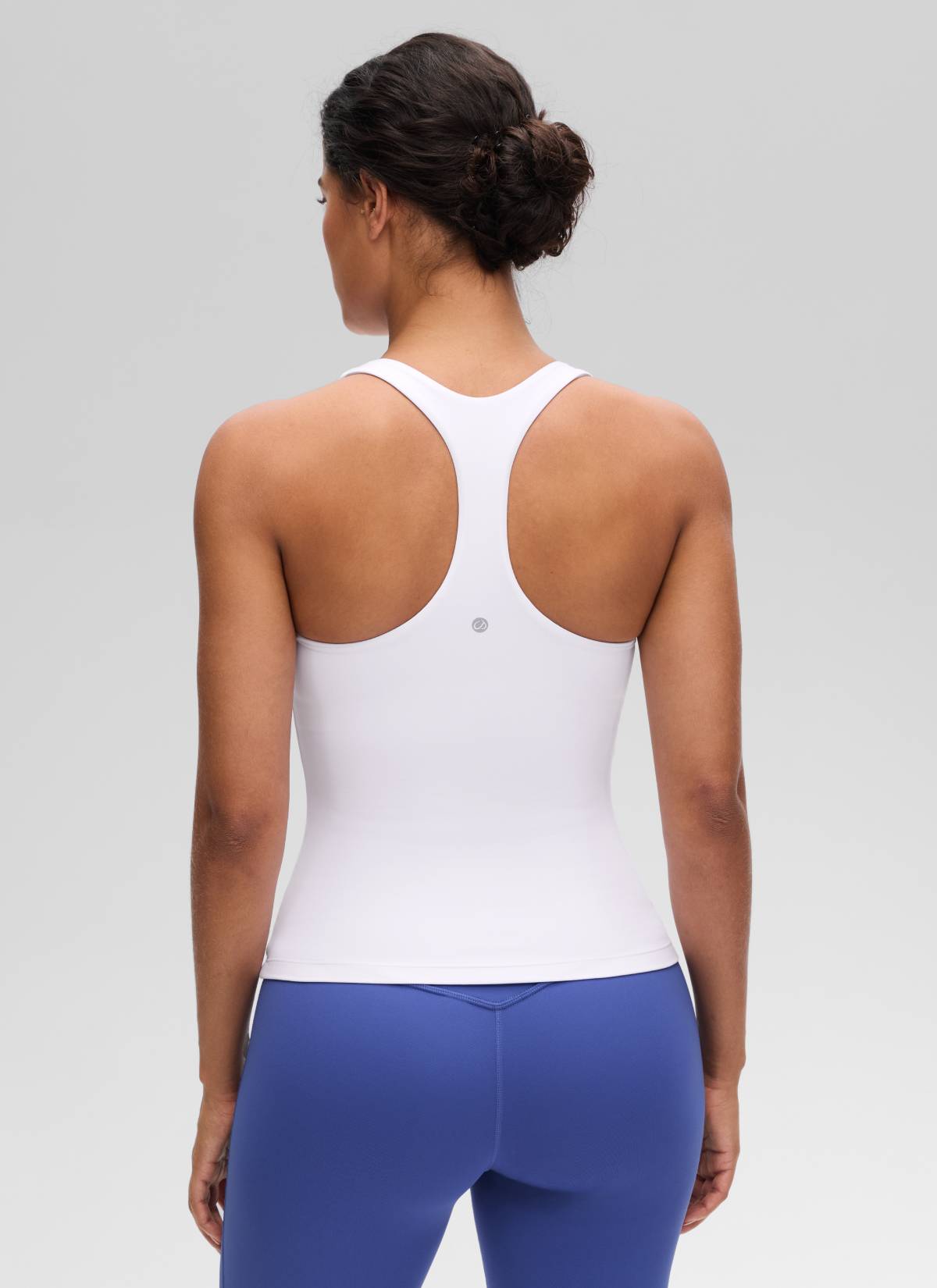 CRZ YOGA Atasan Yoga Wanita Model Ketat Butterluxe Tank Top dengan Bra Terintegrasi Warna Putih