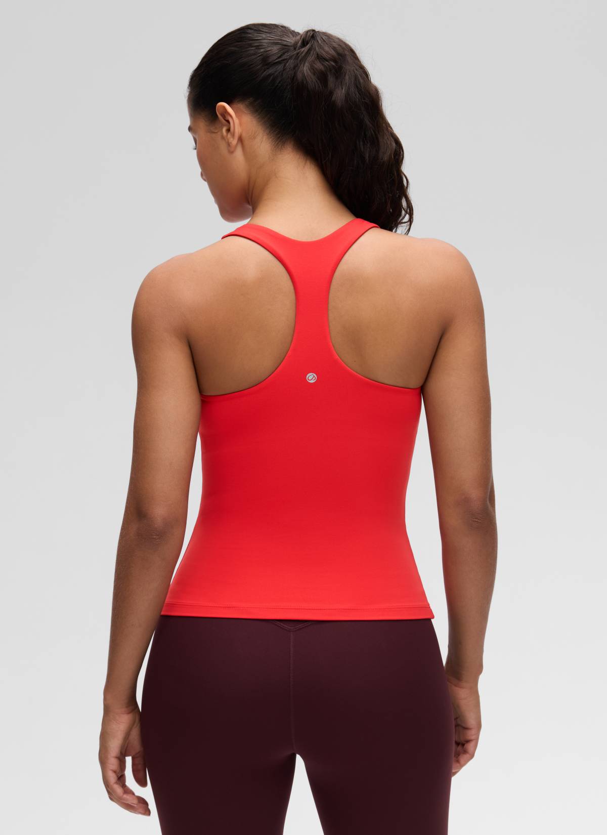 CRZ YOGA Atasan Yoga Wanita Model Ketat Butterluxe Tank Top dengan Bra Terintegrasi Warna Merah Tua