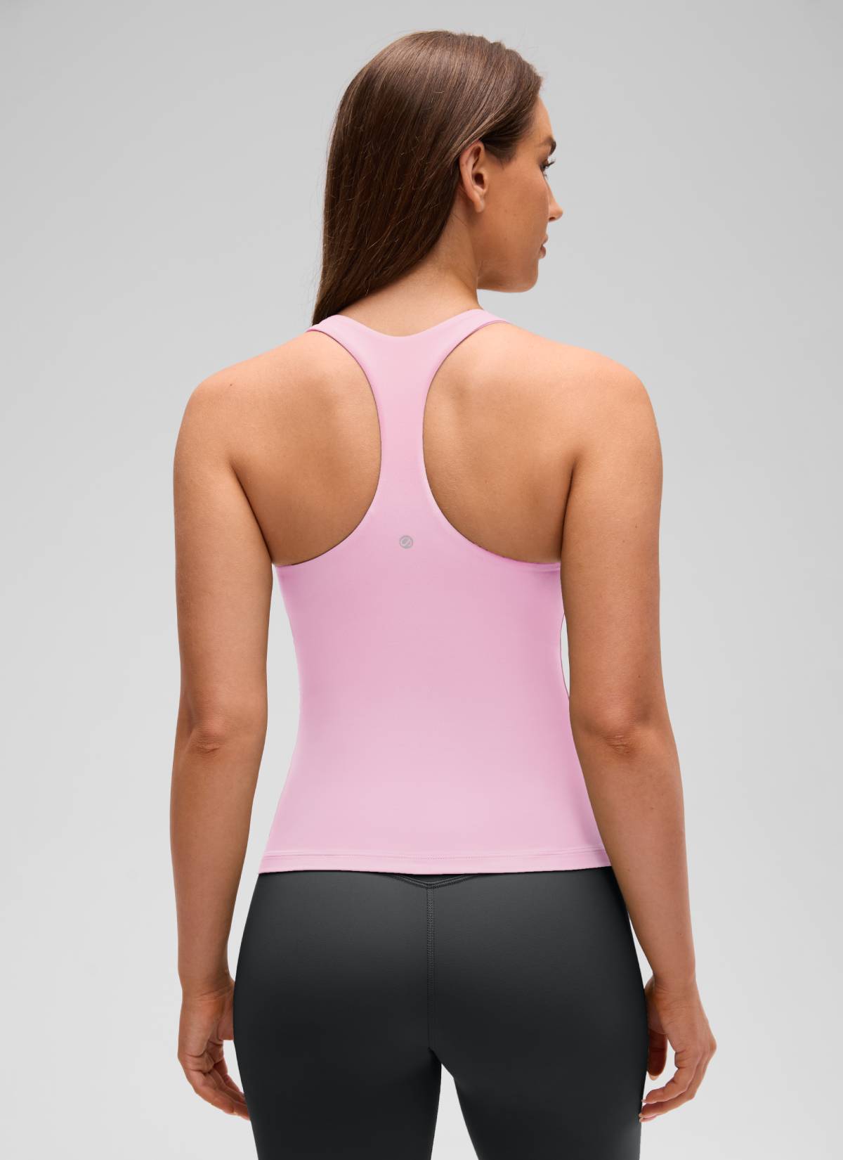 CRZ YOGA Atasan Yoga Wanita Model Ketat Butterluxe Tank Top dengan Bra Terintegrasi Warna Pink Peony