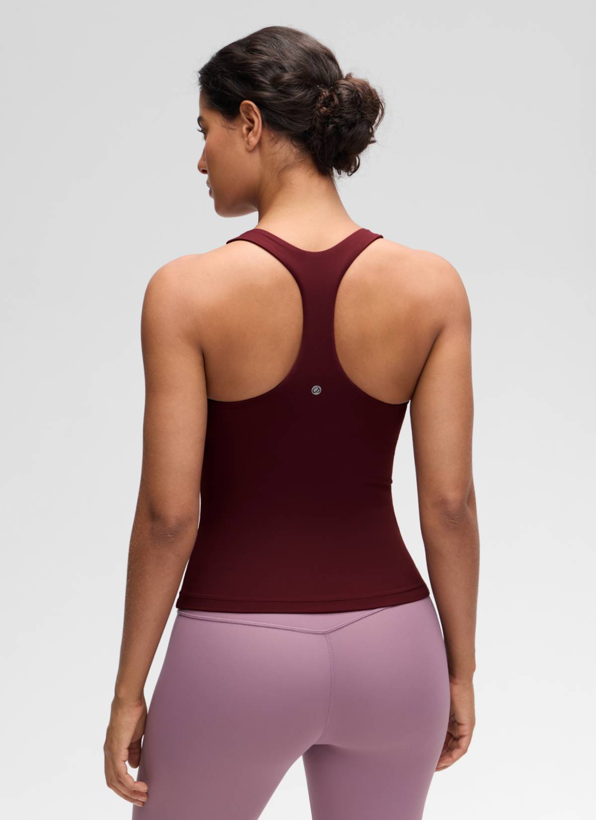CRZ YOGA Atasan Yoga Wanita Model Ketat Butterluxe Tank Top dengan Bra Terintegrasi Warna Merah Merlot