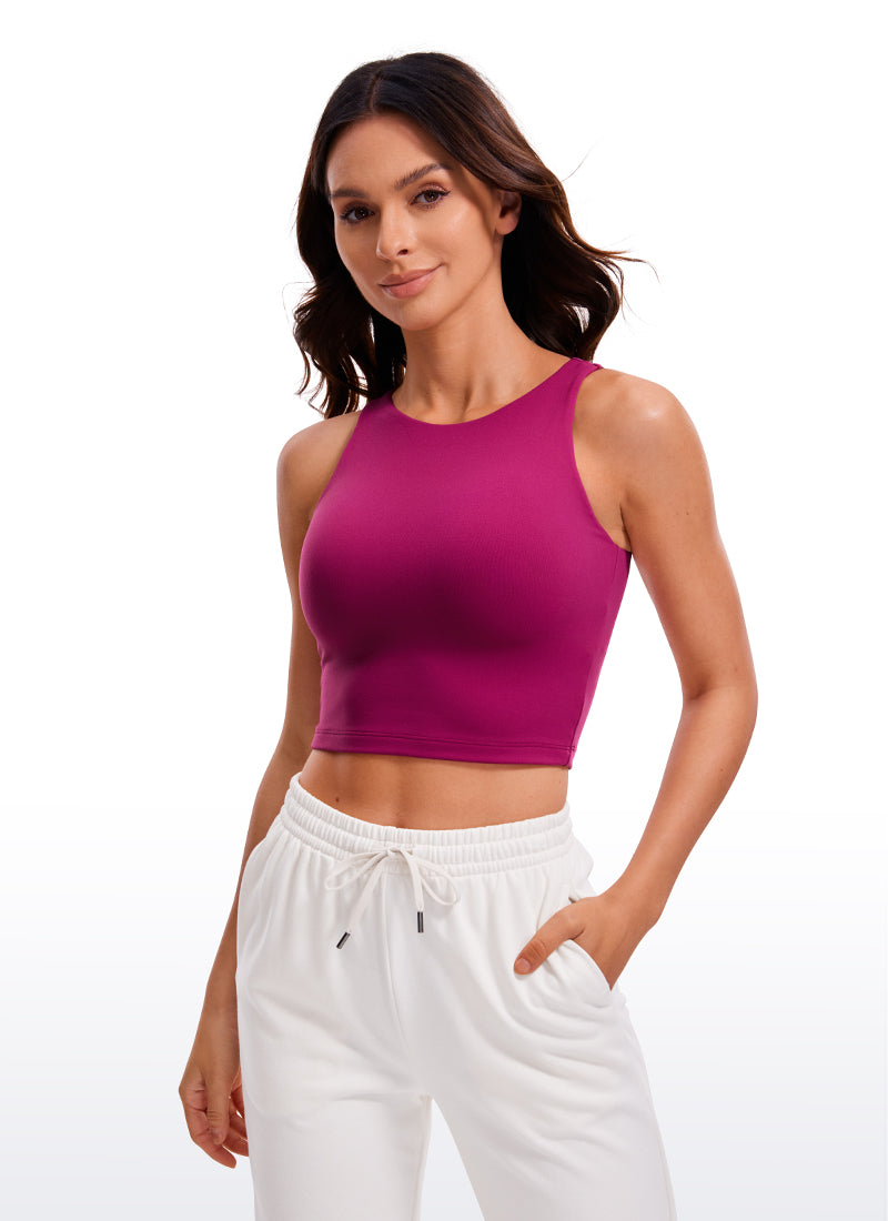 CRZ YOGA Atasan Yoga Wanita Tight Fit Butterluxe Tank Top Racerback Crop Magenta Purple