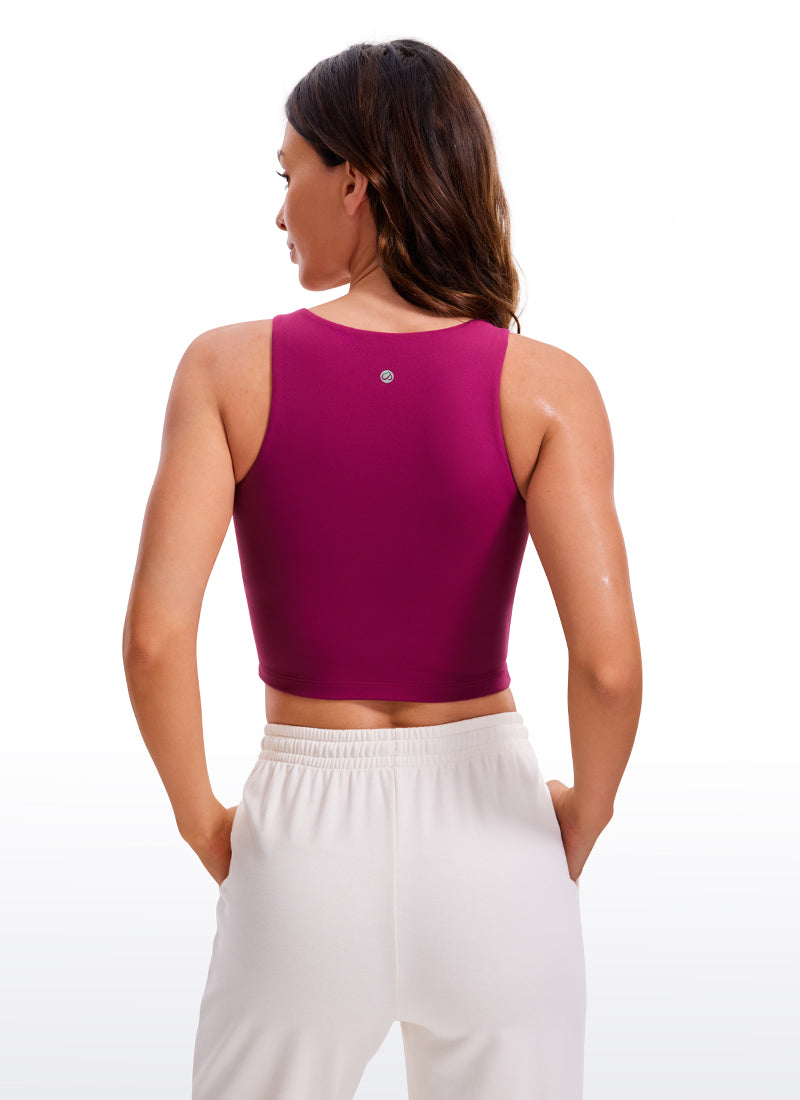 CRZ YOGA Atasan Yoga Wanita Tight Fit Butterluxe Tank Top Racerback Crop Magenta Purple