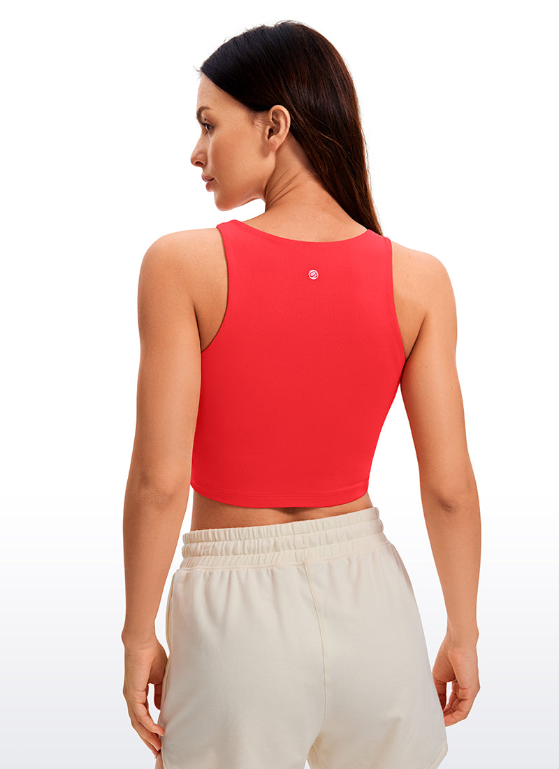 CRZ YOGA Atasan Tanktop Yoga Wanita Model Ketat Butterluxe, Model Racerback, Potongan Pendek, Warna Merah Tua