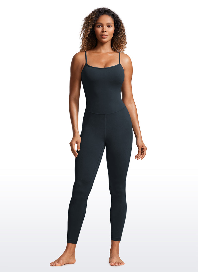 CRZ YOGA Jumpsuit Yoga Wanita dengan Potongan Ketat dan Bra Terintegrasi, Warna True Navy