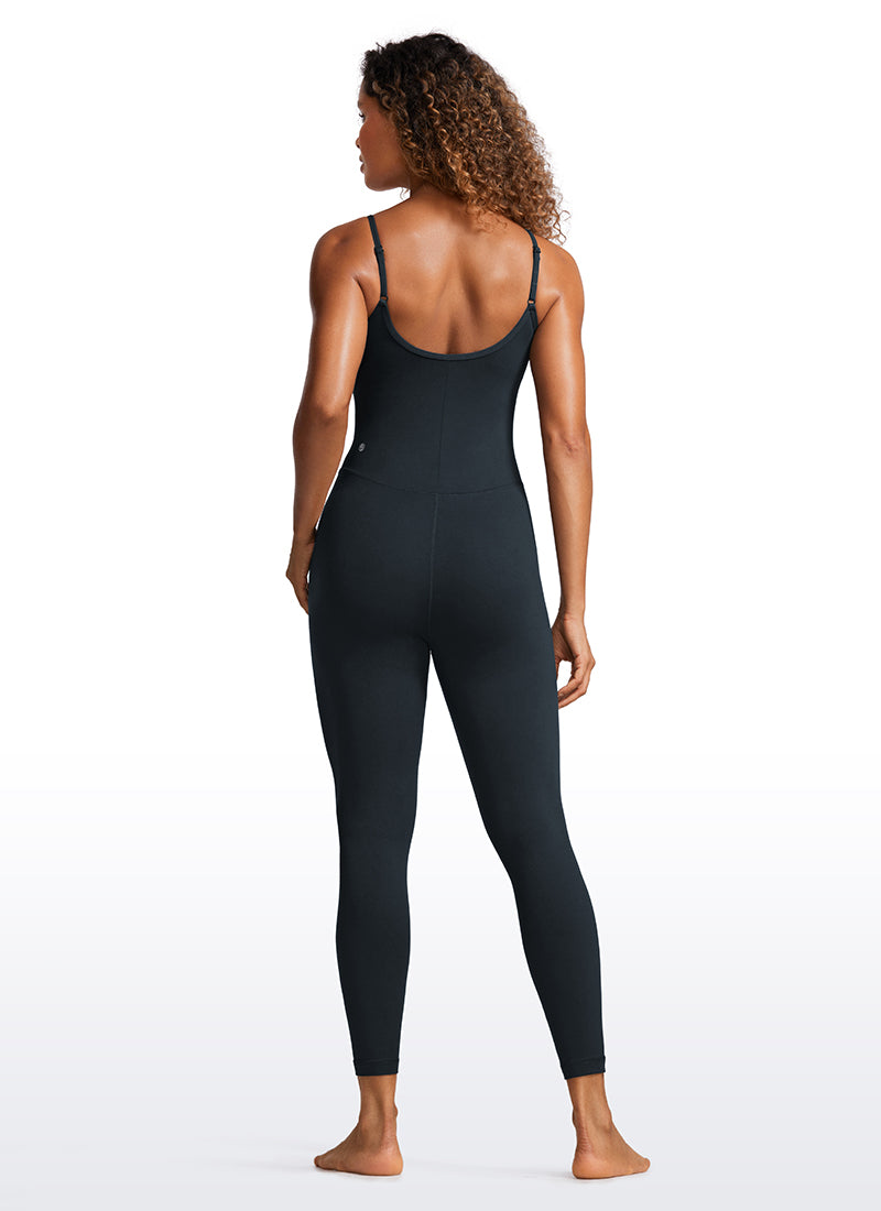 CRZ YOGA Jumpsuit Yoga Wanita dengan Potongan Ketat dan Bra Terintegrasi, Warna True Navy