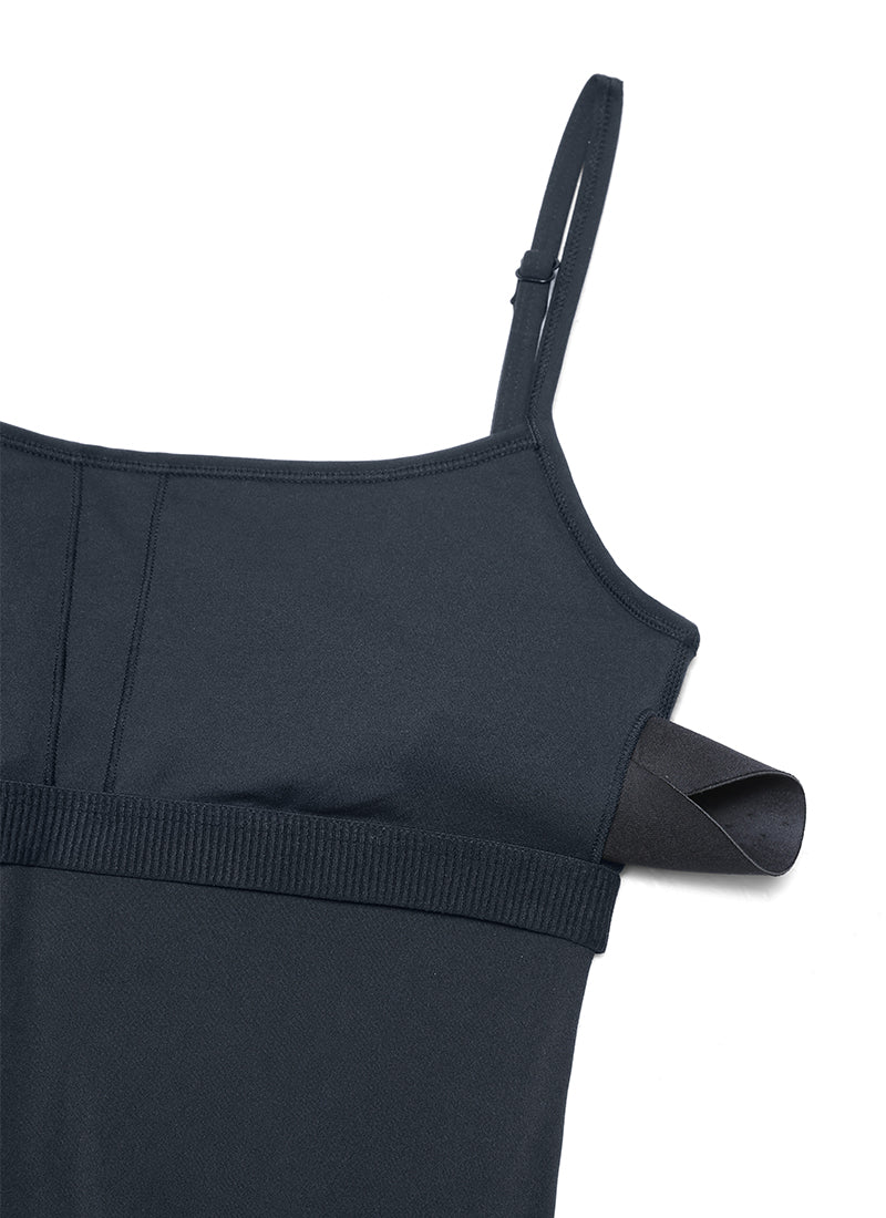 CRZ YOGA Jumpsuit Yoga Wanita dengan Potongan Ketat dan Bra Terintegrasi, Warna True Navy