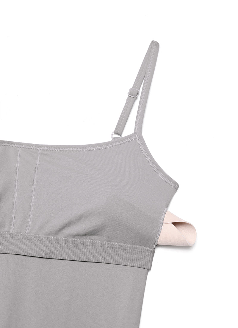 CRZ YOGA Jumpsuit Yoga Wanita Model Ketat dengan Bra Terintegrasi, Warna Gull Gray