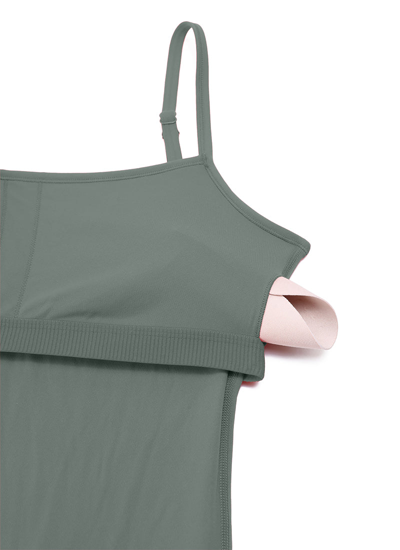 CRZ YOGA Jumpsuit Yoga Wanita Model Ketat dan Melebar dengan Bra Terintegrasi, Warna Abu-abu Sage