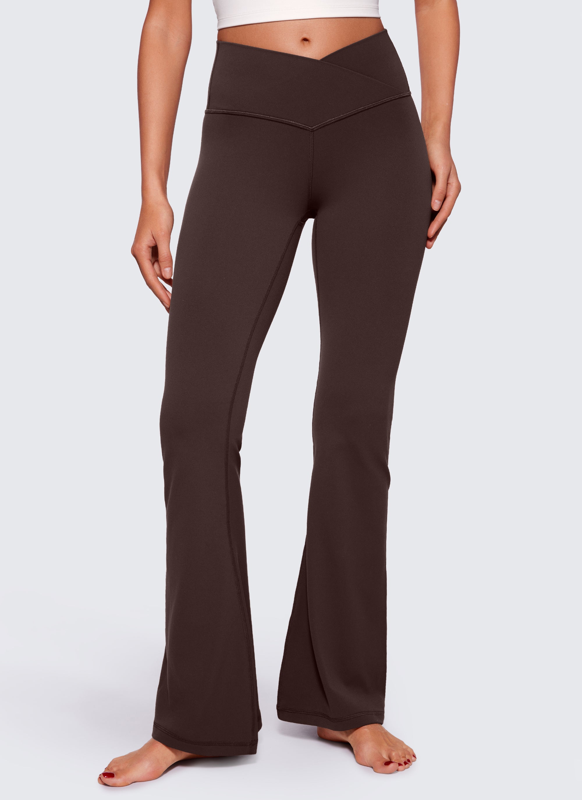 CRZ YOGA Legging Wanita dengan Motif " Butterluxe " V-Crossover, Pinggang Tinggi, dan Potongan Melebar Ukuran 29