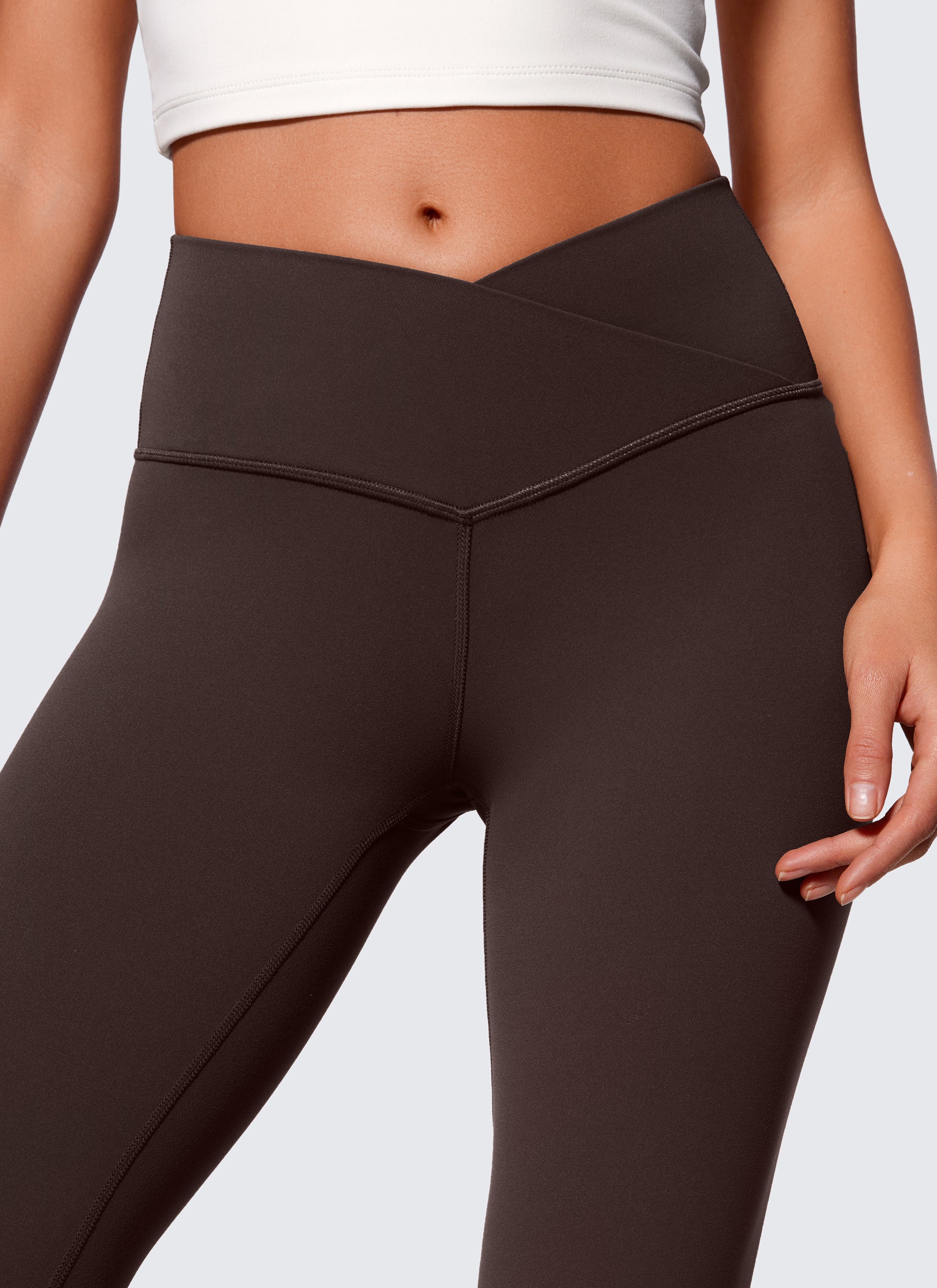 CRZ YOGA Legging Wanita dengan Motif " Butterluxe " V-Crossover, Pinggang Tinggi, dan Potongan Melebar Ukuran 29
