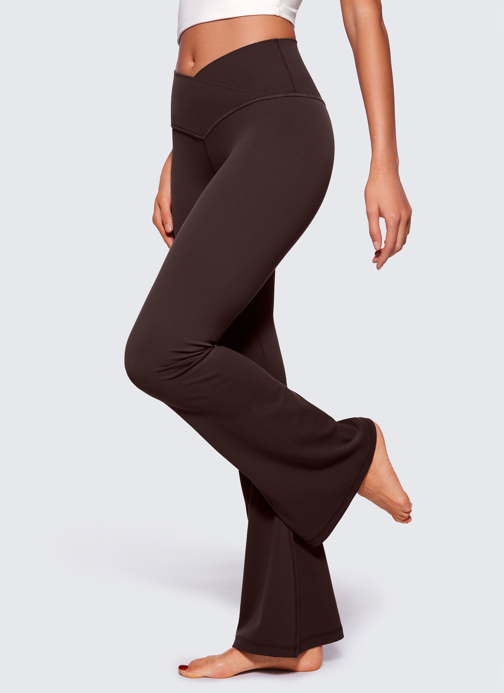 CRZ YOGA Legging Wanita dengan Motif " Butterluxe " V-Crossover, Pinggang Tinggi, dan Potongan Melebar Ukuran 29