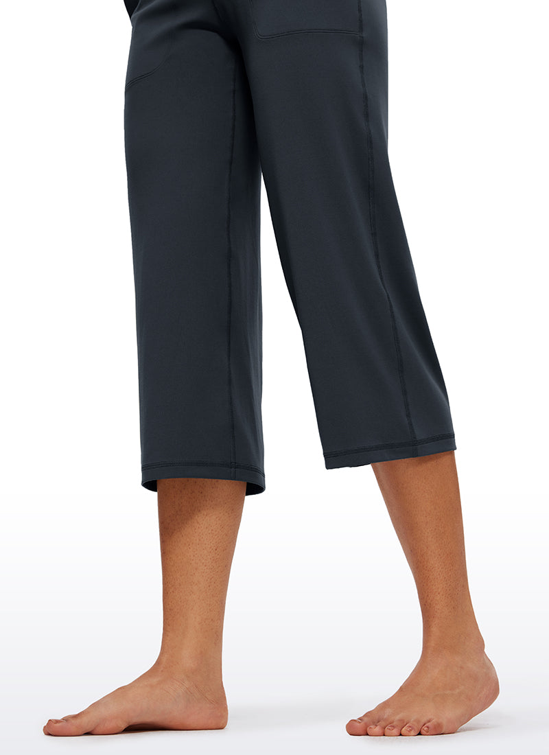 CRZ YOGA Celana Wanita Model " Butterluxe " Pinggang Tinggi dan Kaki Lebar dengan Saku, 23'' True Navy