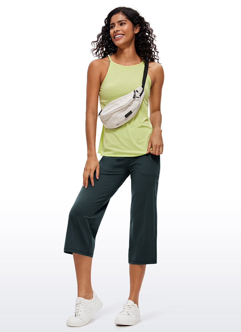 CRZ YOGA Celana Wanita dengan Pinggang Tinggi dan Kaki Lebar " Butterluxe " Dilengkapi Saku, 23'' Warna Hijau Hutan Gelap