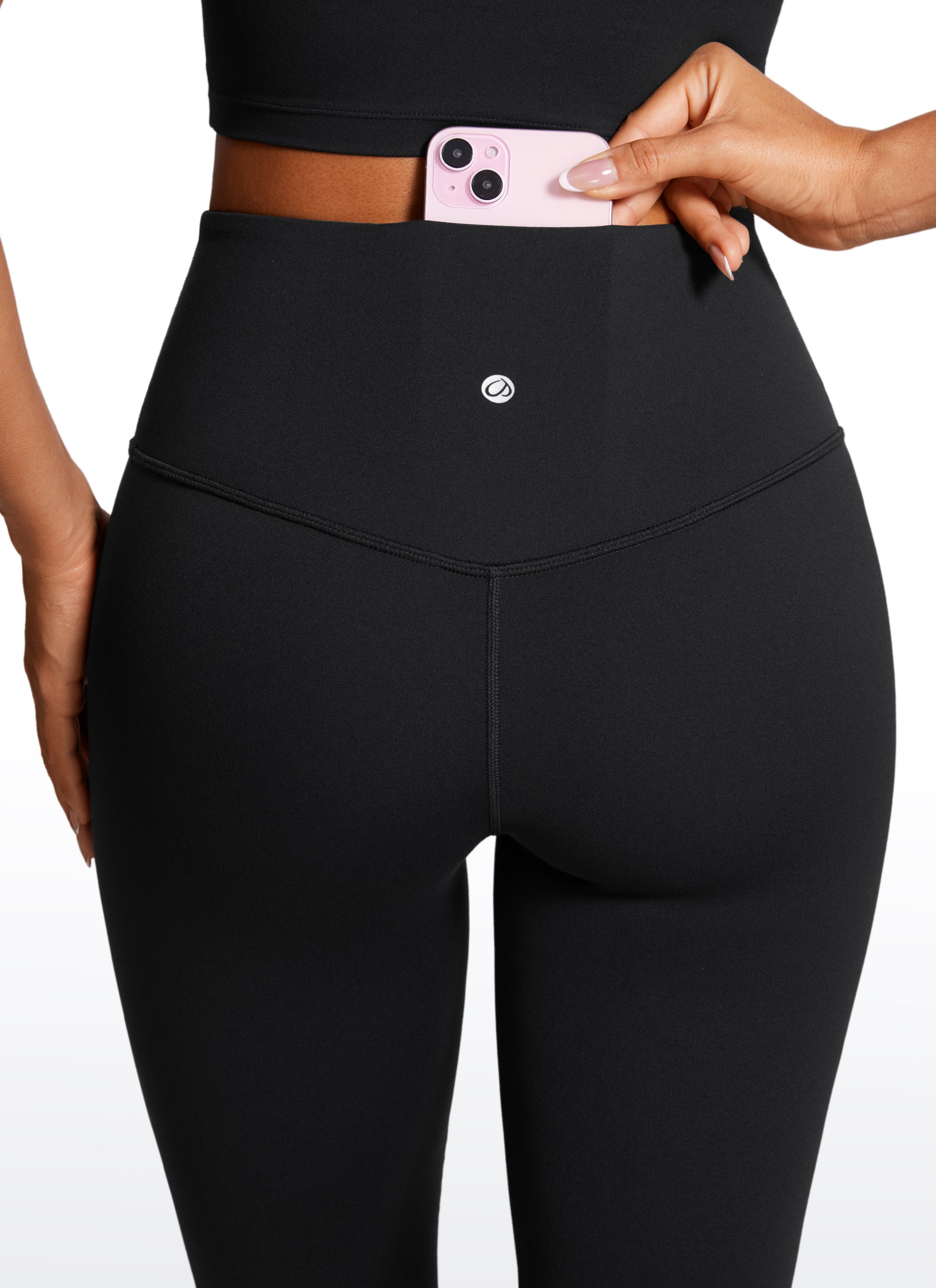 Butterluxe Legging Pinggang Tinggi, Berbentuk Melebar, Kaki Lebar, Model Bootcut, dengan Saku, Ukuran 23