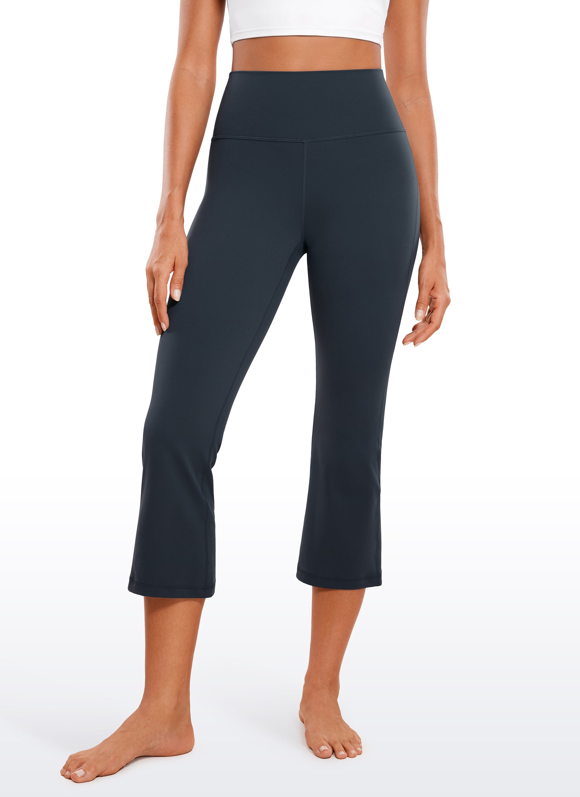 Butterluxe Legging Pinggang Tinggi, Berbentuk Melebar, Kaki Lebar, Model Bootcut, dengan Saku, Ukuran 23