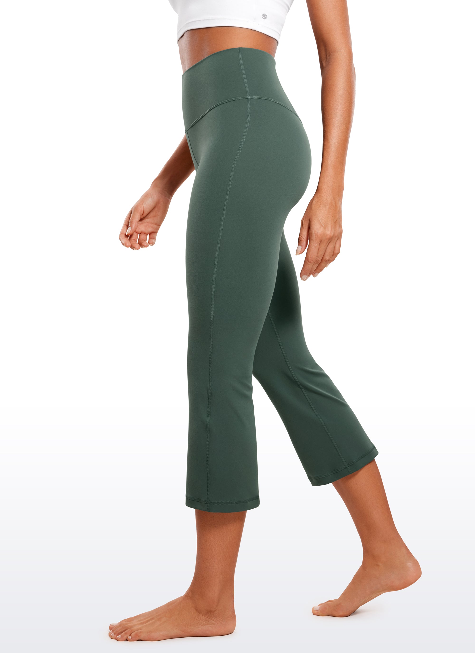 Butterluxe Legging Pinggang Tinggi, Berbentuk Melebar, Kaki Lebar, Model Bootcut, dengan Saku, Ukuran 23